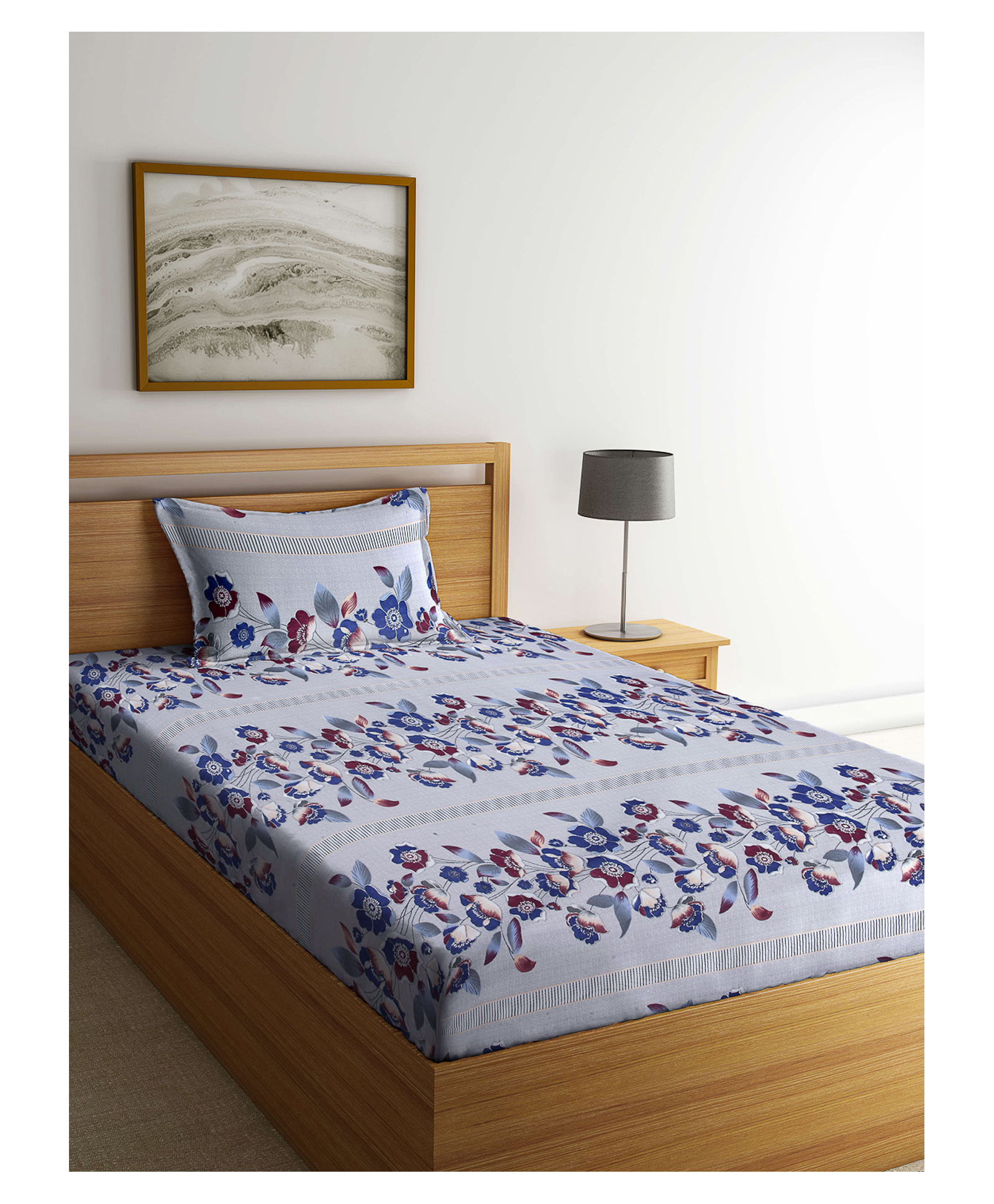 Arrabi Single Bed Cotton Bedsheet and Pillow Cover  Multicolour-picture-41