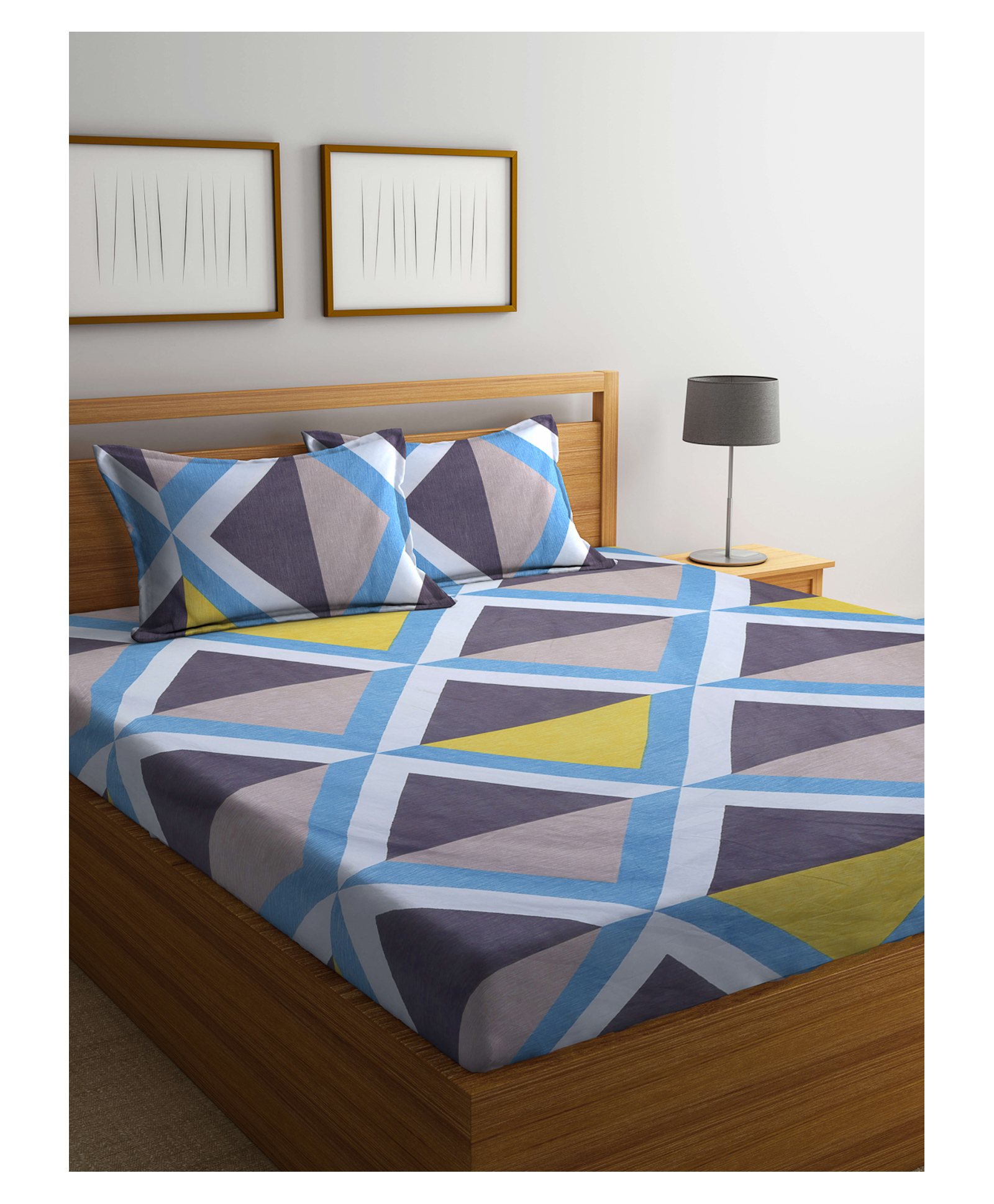 Arrabi Double Bed Cotton Bedsheet & Pillow Cover  Multicolour-image-39