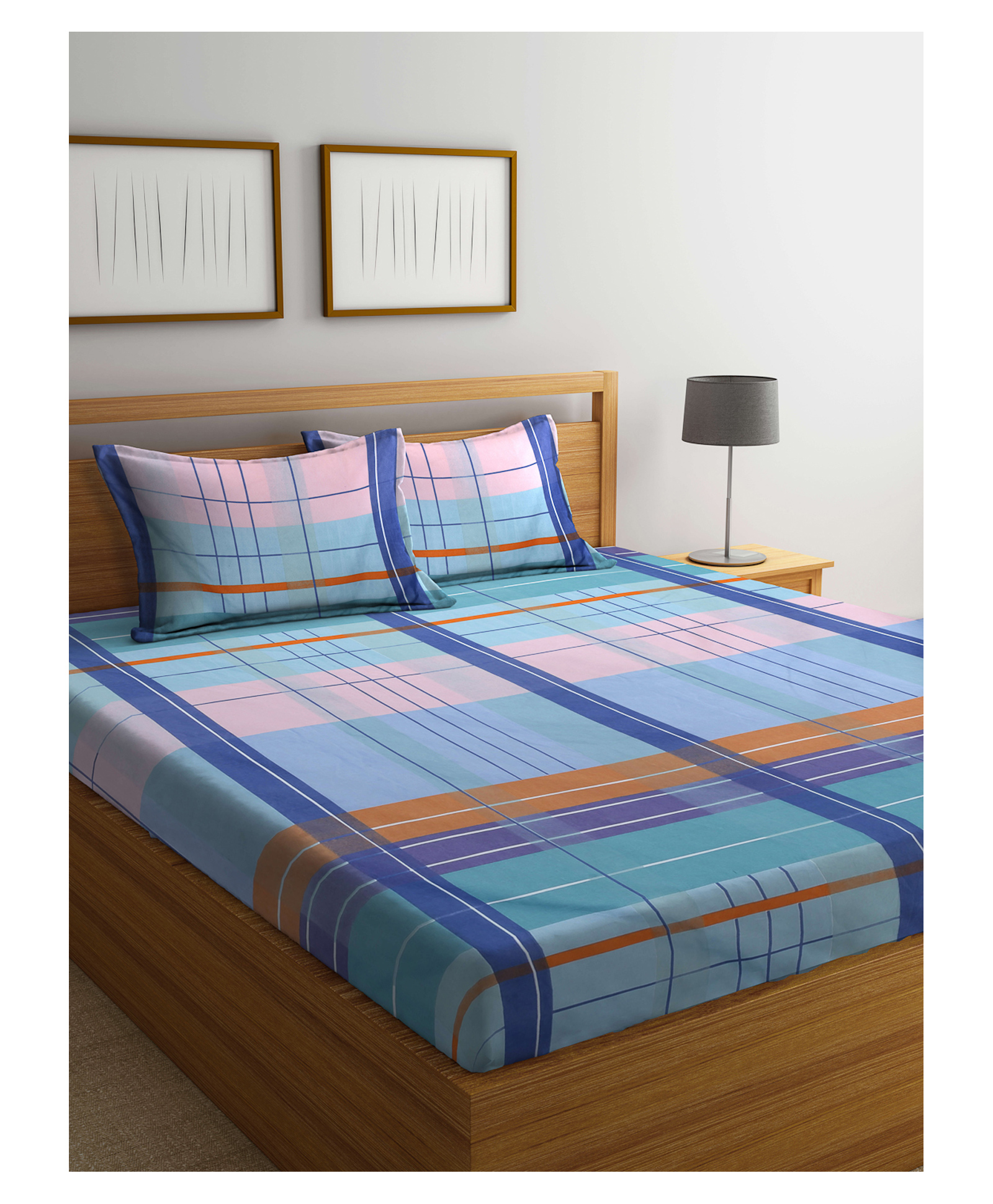 Arrabi Double Bed Cotton Bedsheet & Pillow Cover  Multicolour-image-42