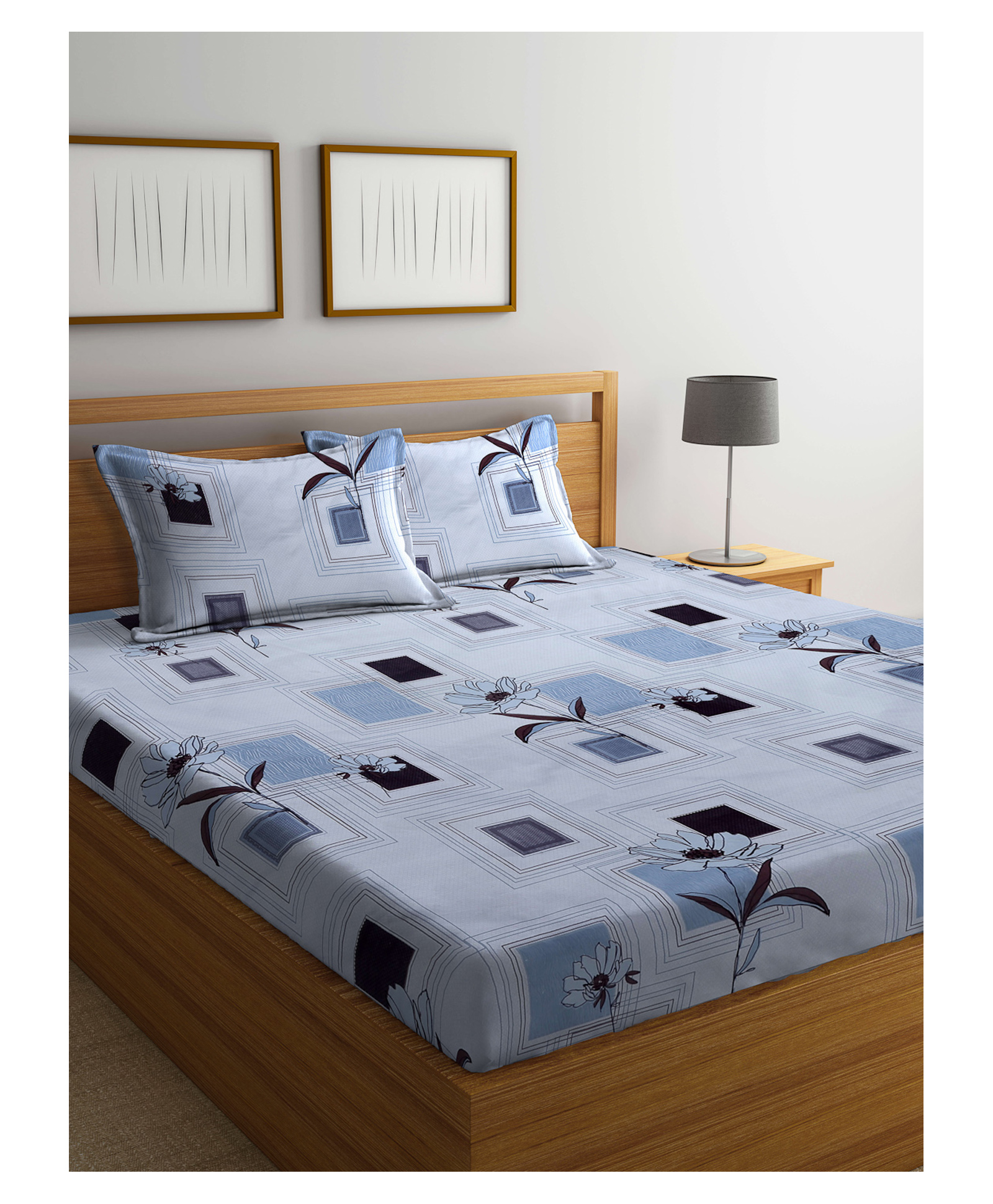 Arrabi Double Bed Cotton Bedsheet & Pillow Cover  White-image-38
