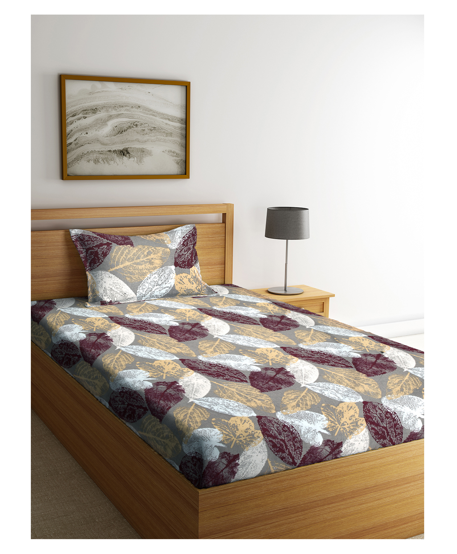 Arrabi Single Bed Cotton Bedsheet and Pillow Cover - Multicolour-picture-27