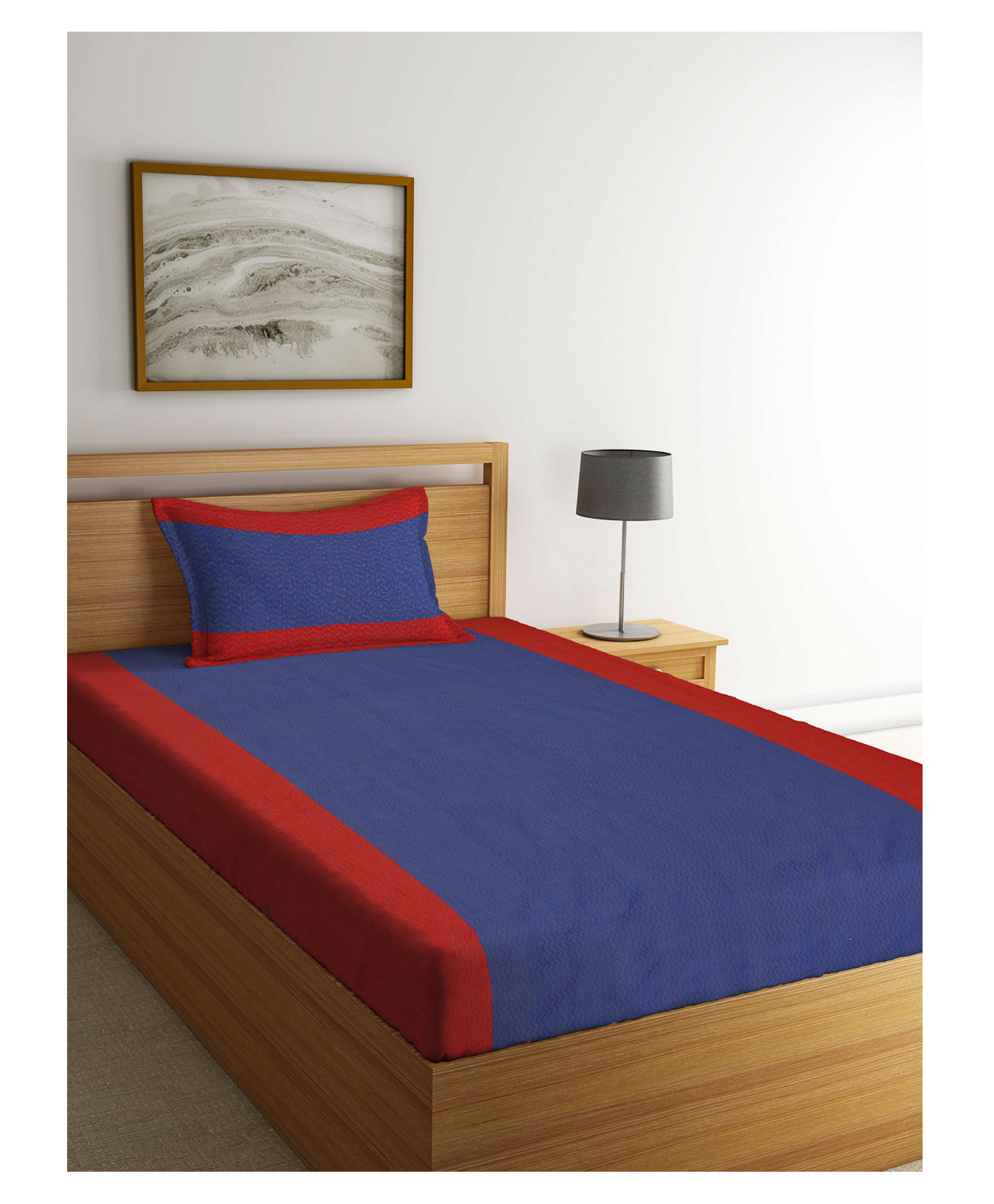 Single Arrabi Bed Cotton Bedsheet and Pillow Cover  Orange-picture-8