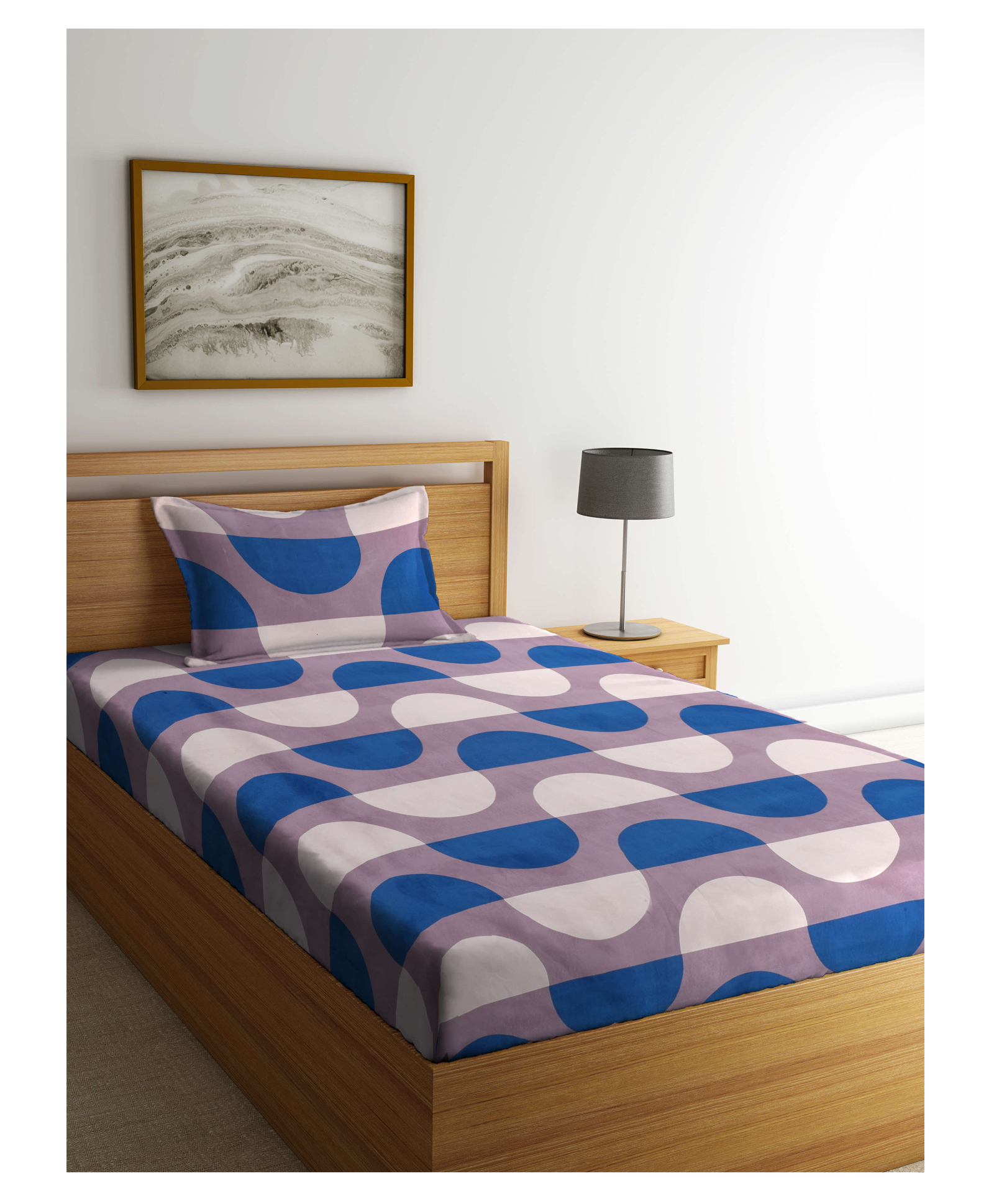 Arrabi Single Bed Cotton Bedsheet and Pillow Cover  Multicolour-image-47