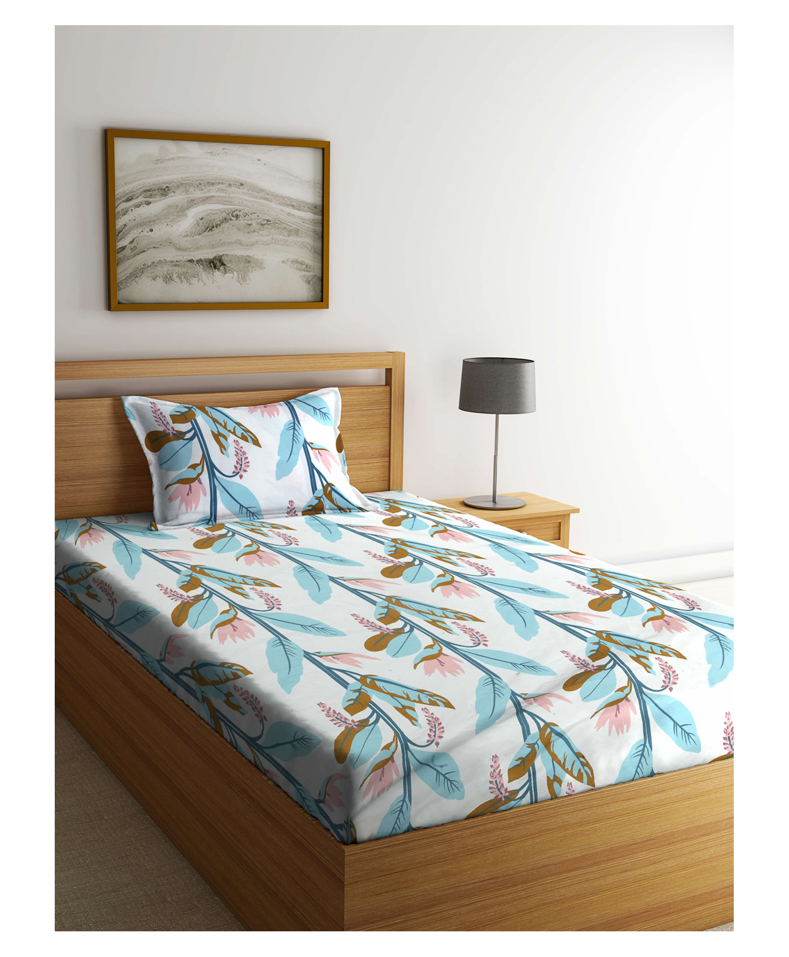Arrabi Single Bed Cotton Bedsheet and Pillow Cover  Multicolour-picture-25