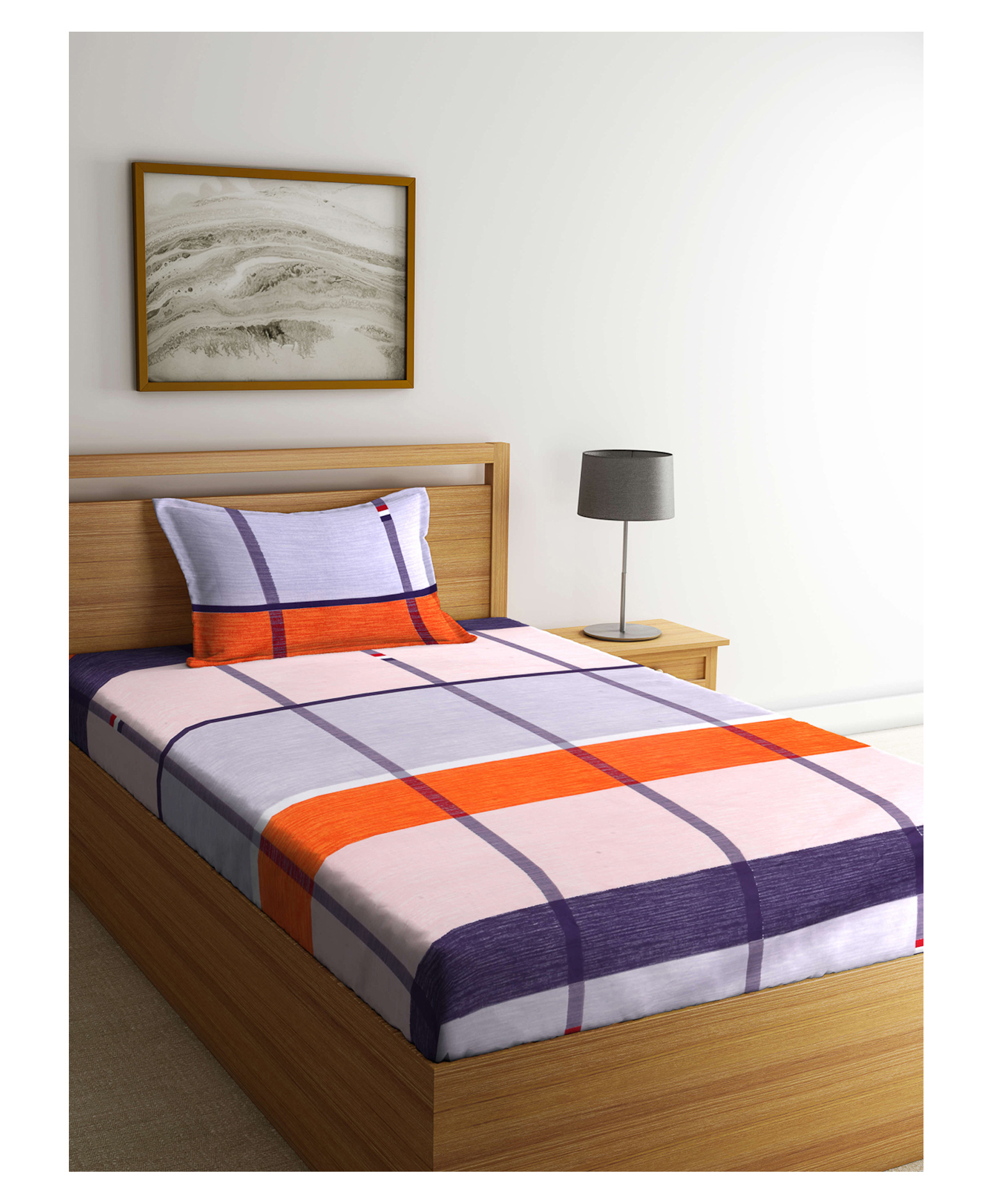 Arrabi Single Bed Cotton Bedsheet and Pillow Cover  Multicolour-picture-33