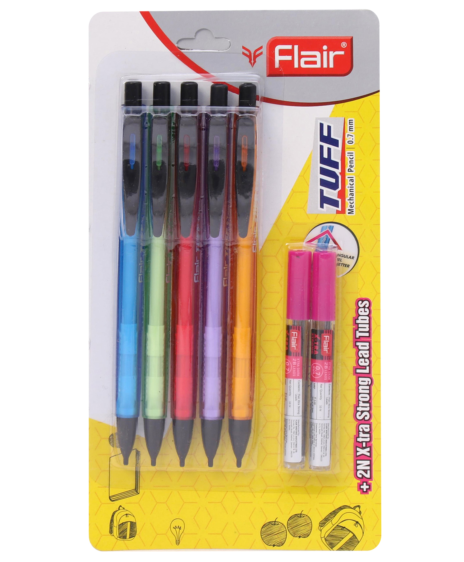 Flair Tuff Mechanical Pencil 0.7 mm 5 Pieces - Multicolour-picture-7