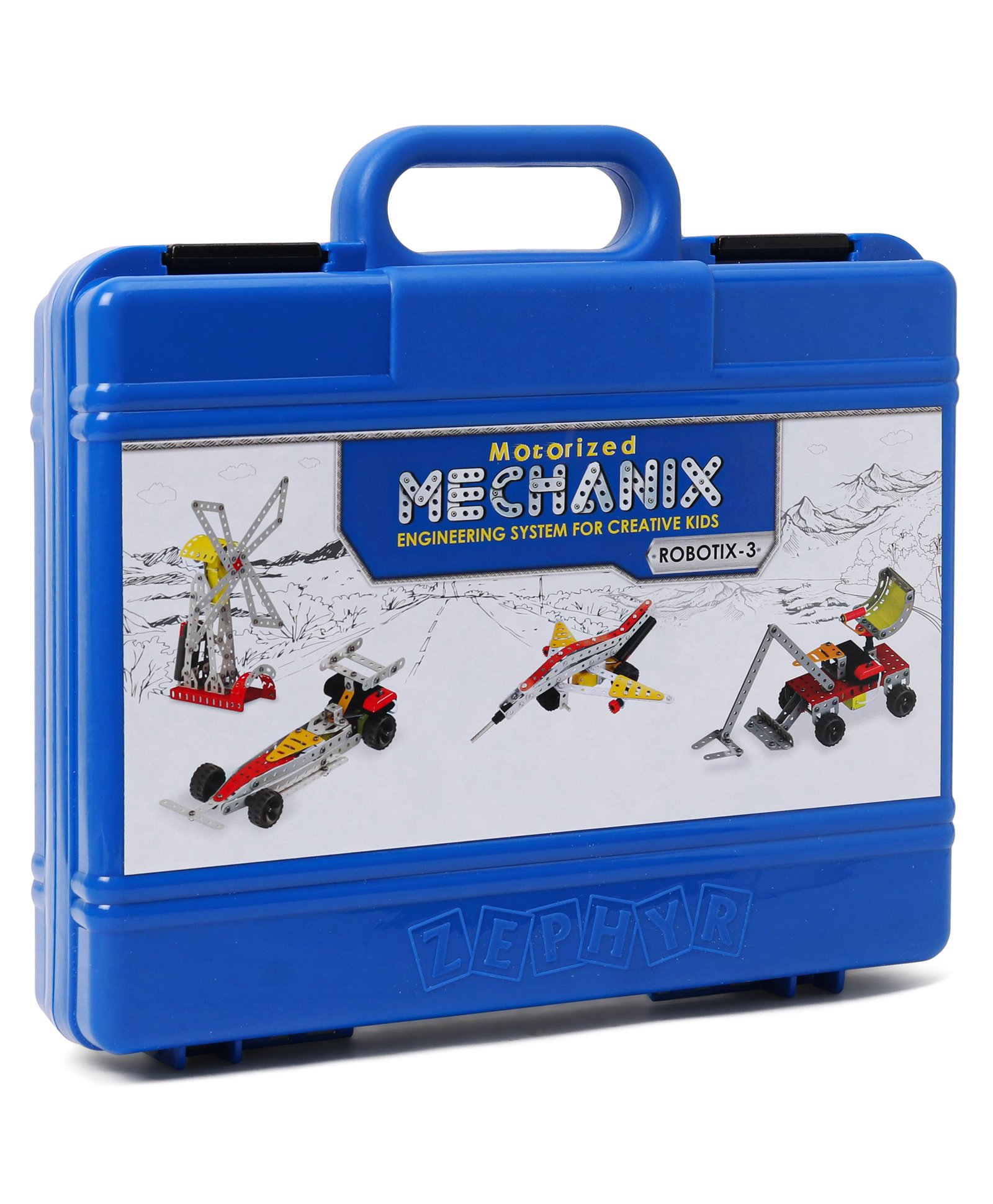 Zephyr Mechanix Robotix 2 Metal Multimodel Making STEAM Toy With Bag 8 Models - 215 Piece-image-45