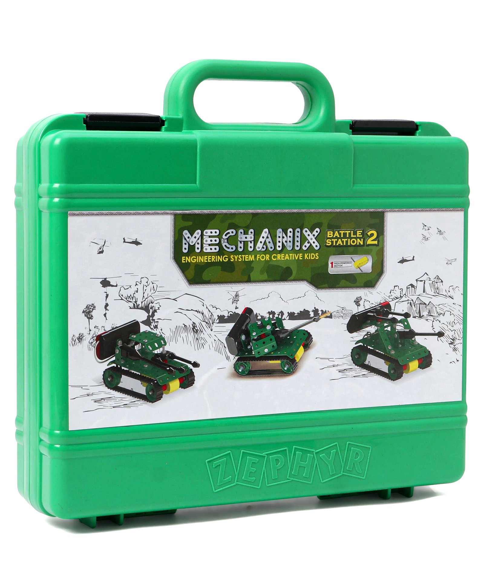 Zephyr Mechanix Battle Station 2 Metal Multimodel Making STEAM Toy With Bag 5 Models - 118 Piece-image-43