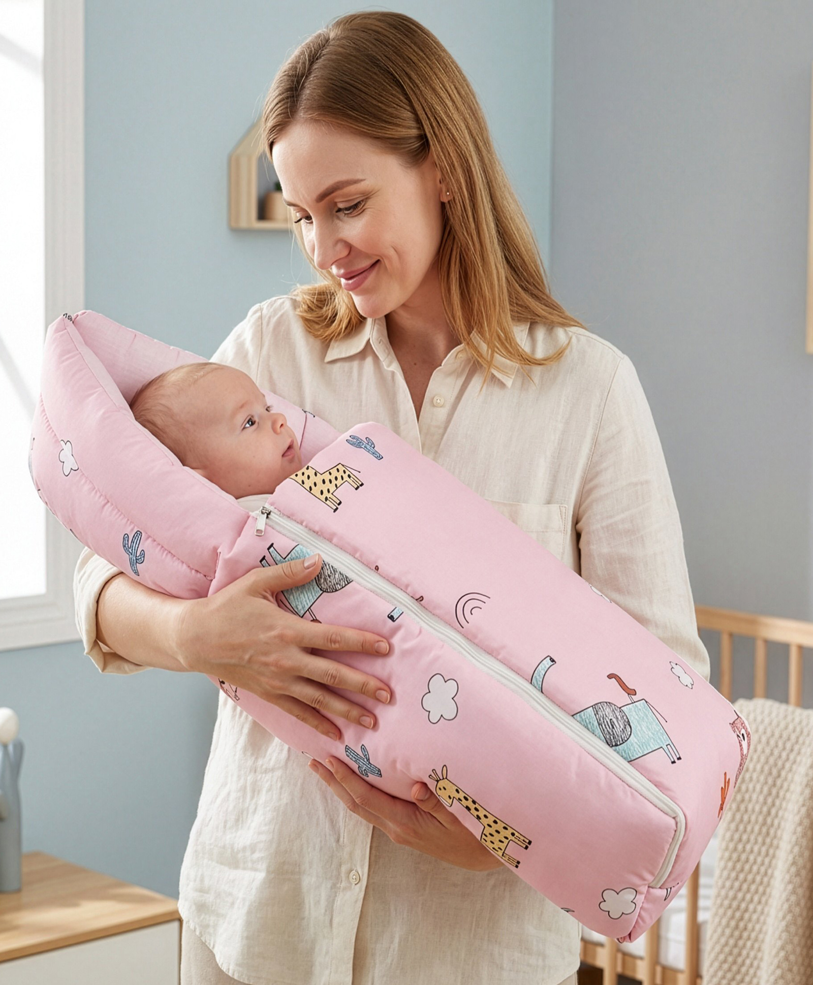 R For Rabbit Snuggy Carry Nest And Bedding - Pink-image-25