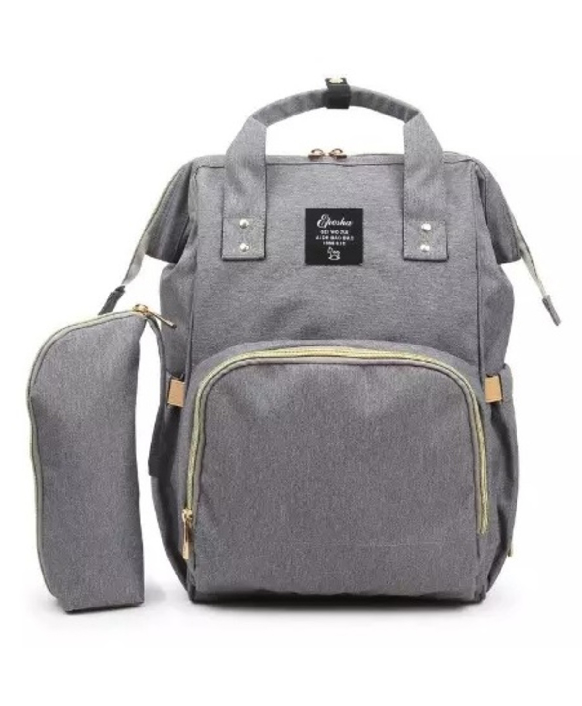 MOMISY Diaper Backpack Bag With Bottle Holder Bag (Light Grey)-image-47