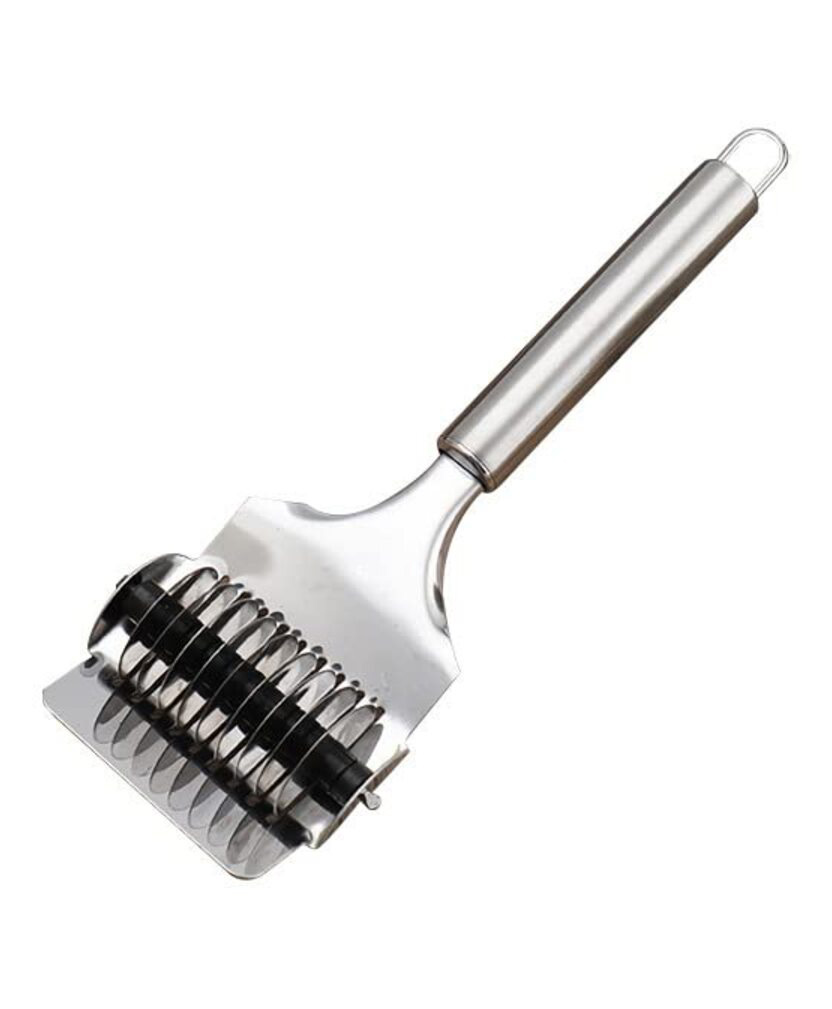 MOMISY Stainless Steel Noodle Maker Roller Docker Dough Ginger Garlic Spaghetti Cutter Multi-Function Kitchen Tool Silver-image-2
