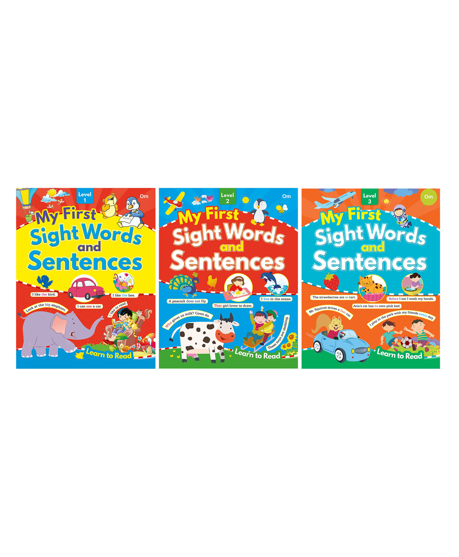 om books international My First Sight Words and Sentences Set of 3 book - English-picture-4