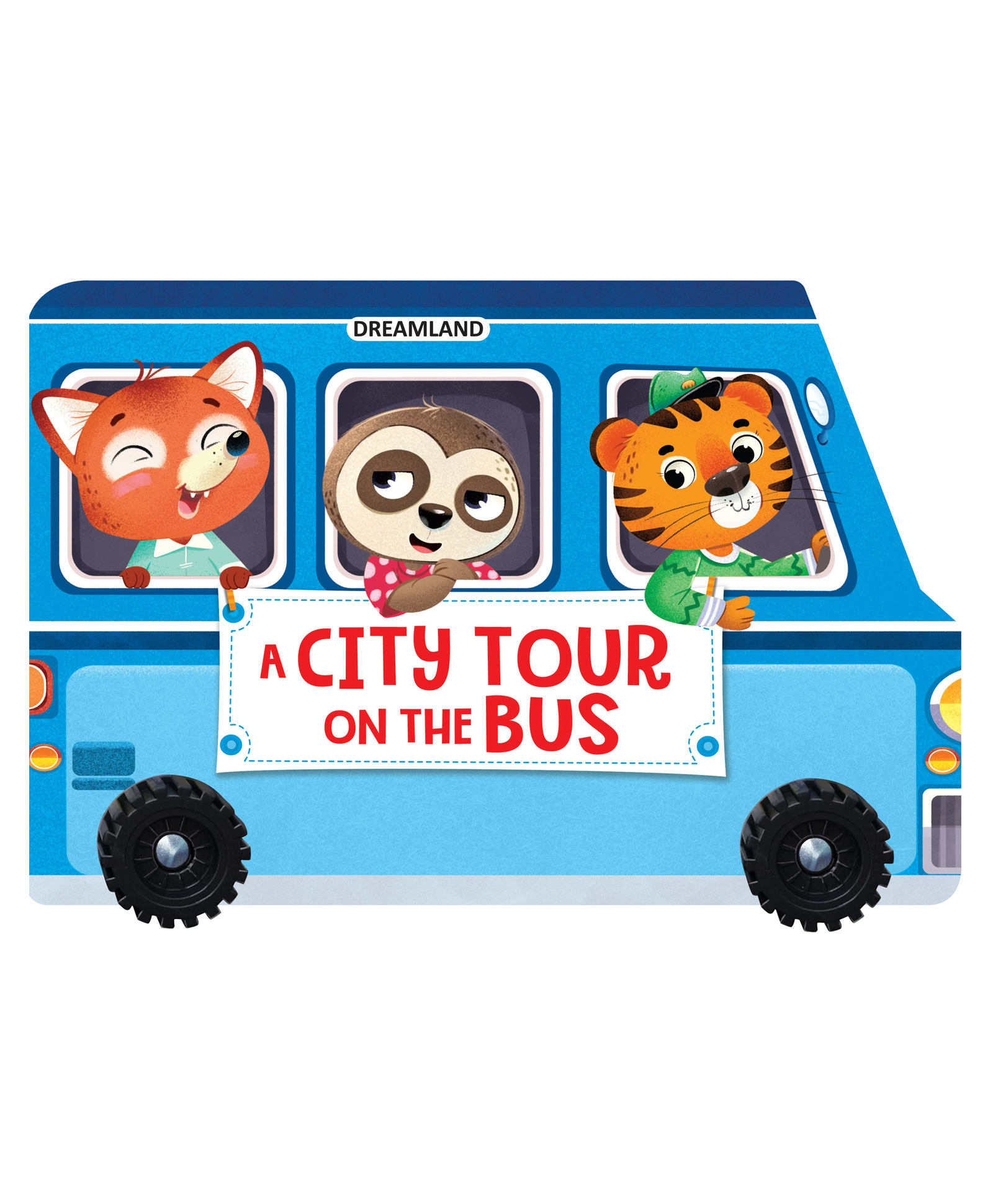 A City Tour on the Bus- A Shaped Board book with Wheels by Dreamland Publications  - English-image-33