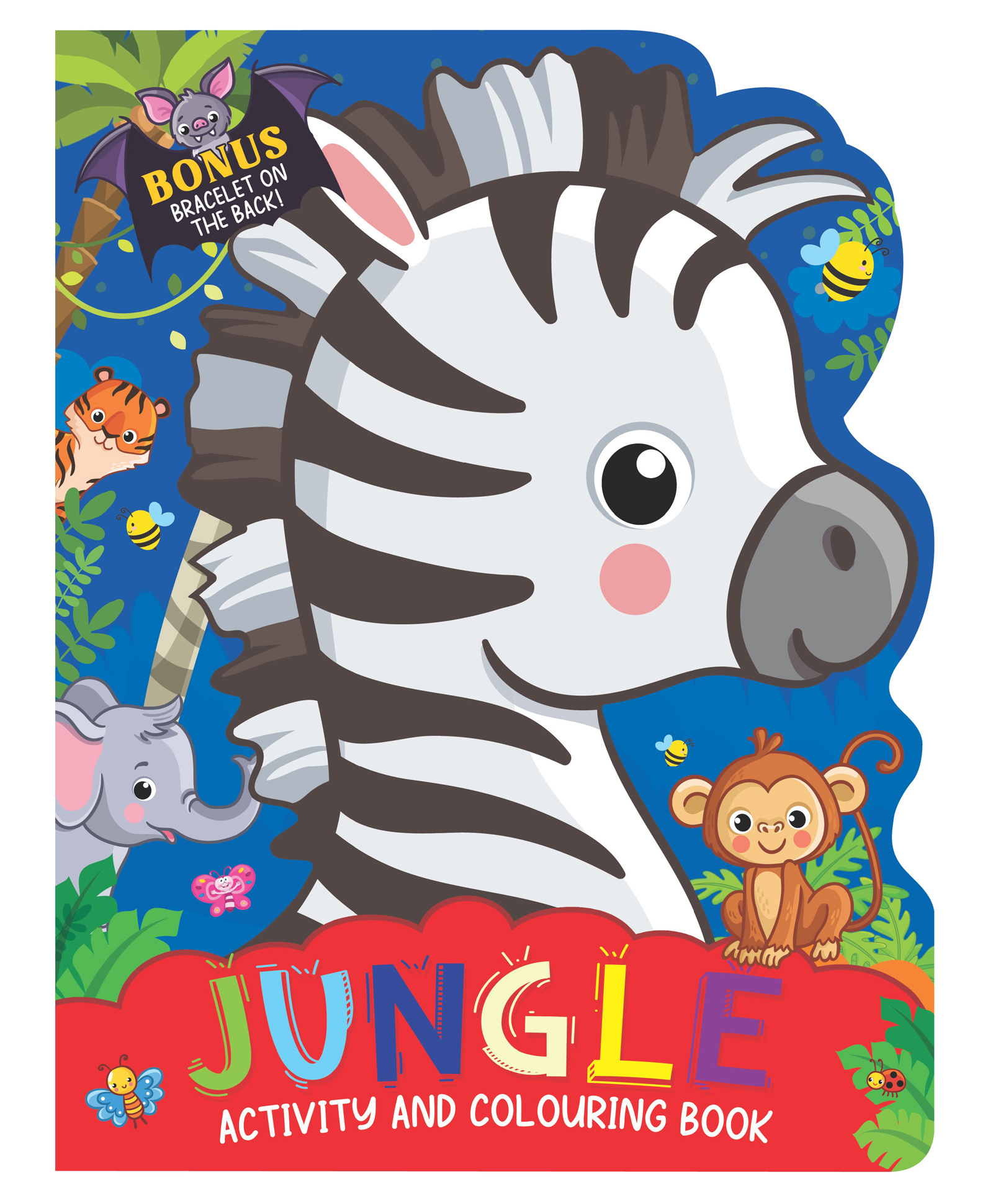 dreamland publications Die Cut Animal Shaped Jungle Activity and Colouring Book  - English-picture-10