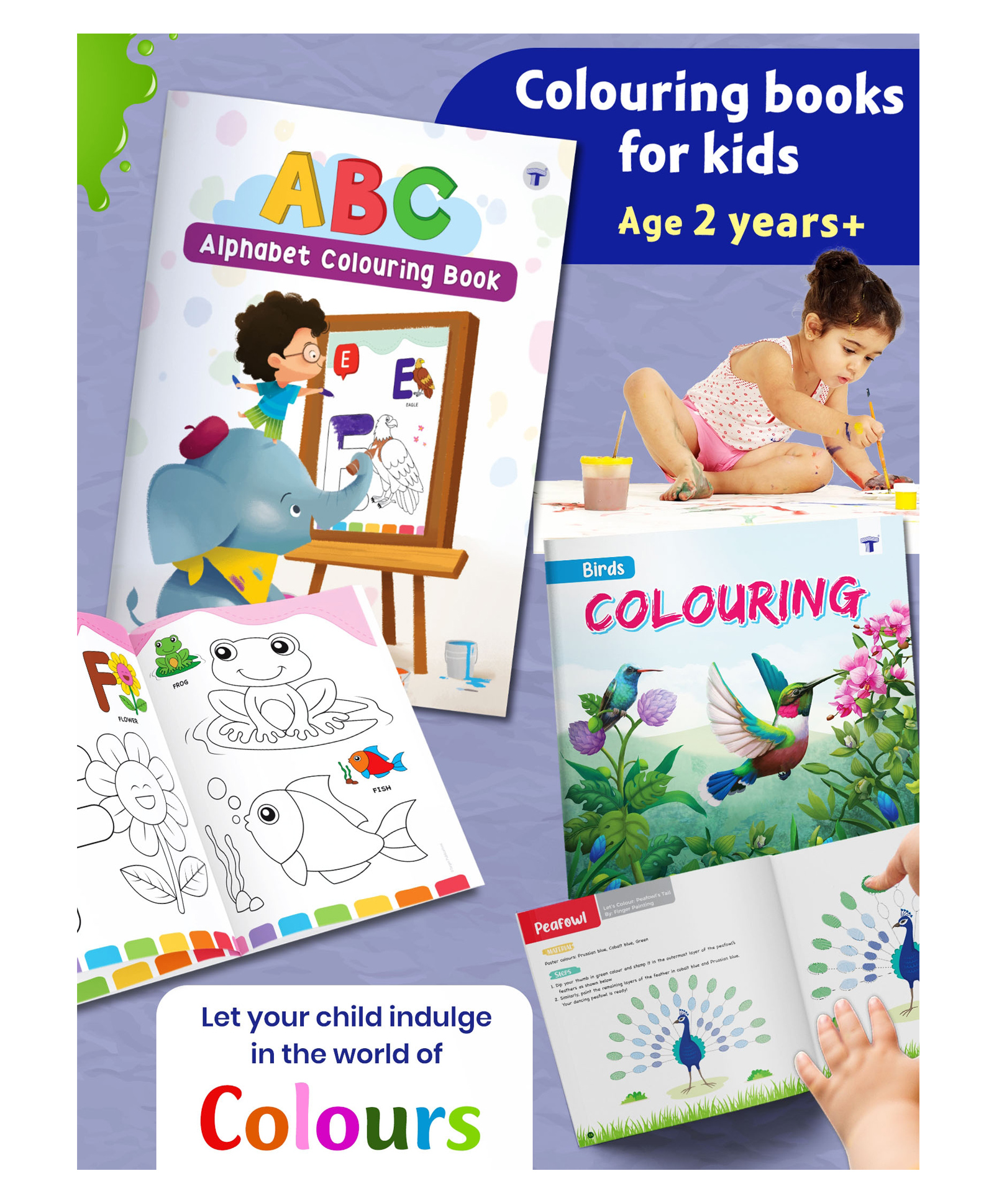 ABCD Alphabet Colouring Book and Blossom Bird Colouring Book Set of 2 Coloring Book for Kids - English-image-21