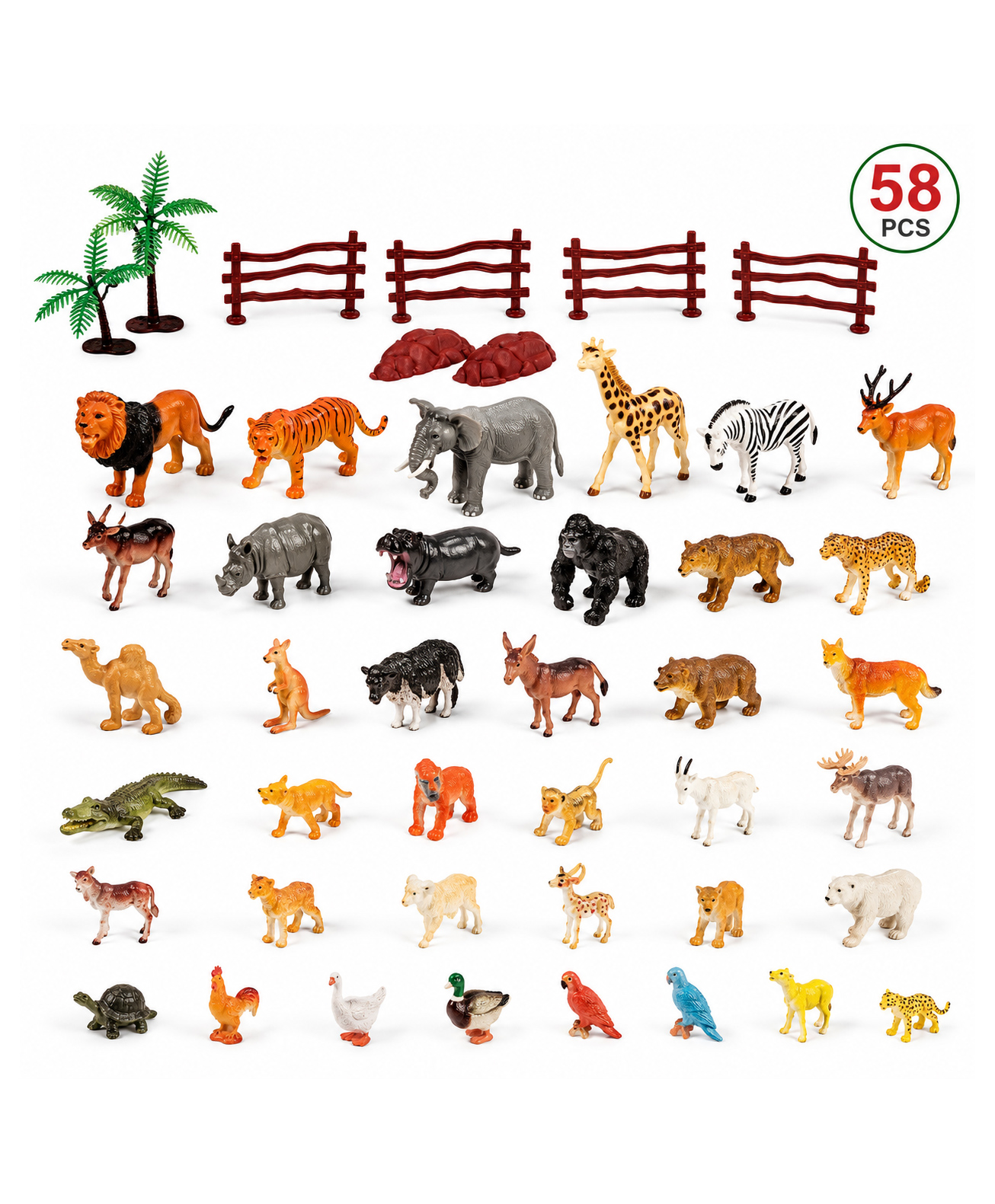 KV Impex Animal Toy Set Of 58 Piece - Multicolor-image-48