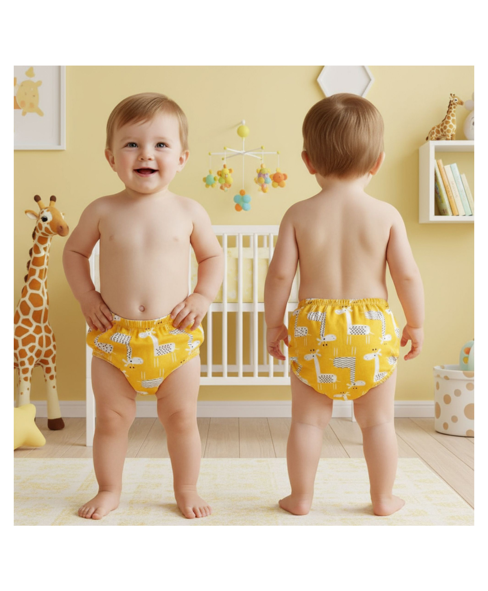 Bembika Babies Cotton Potty Training Pants  Giraffe  Printed Medium - Yellow-image-35