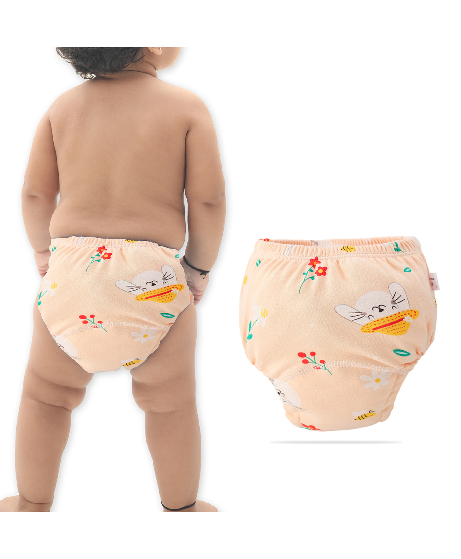 Bembika Babies Cotton Potty Training Pants  Flowers  Printed Large - Orange-image-26