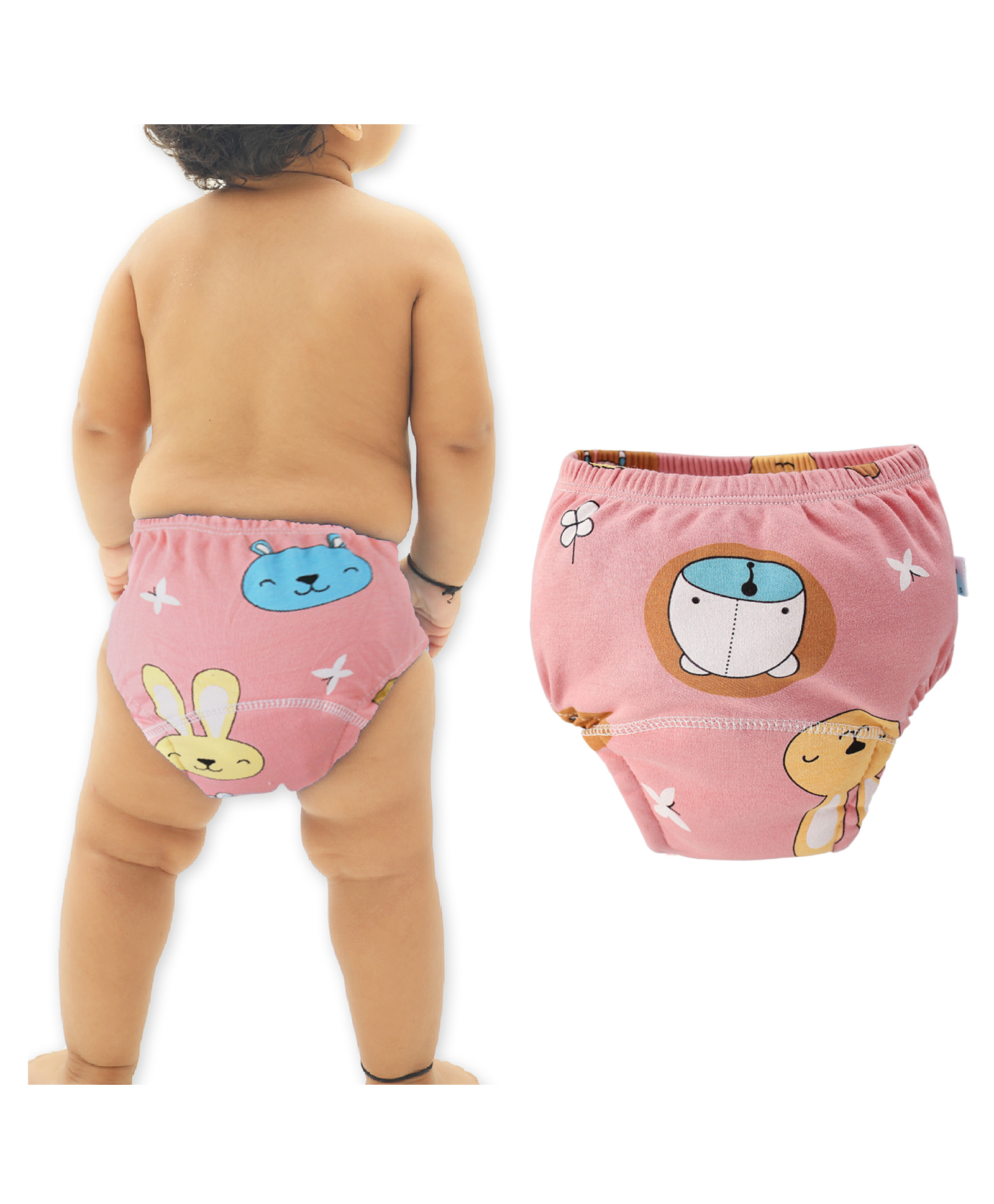 Bembika Babies Cotton Potty Training Pants Pink Bear  Printed Medium Size - Multicolor-image-49