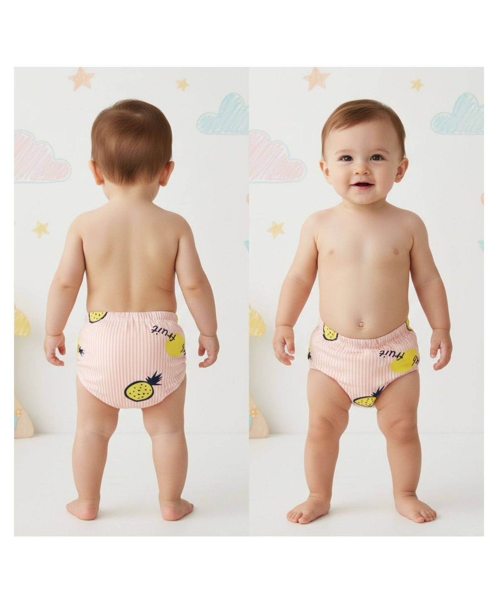 Bembika Babies Cotton Potty Training Pant Pink Pineapple  Printed Medium - Pink-image-48