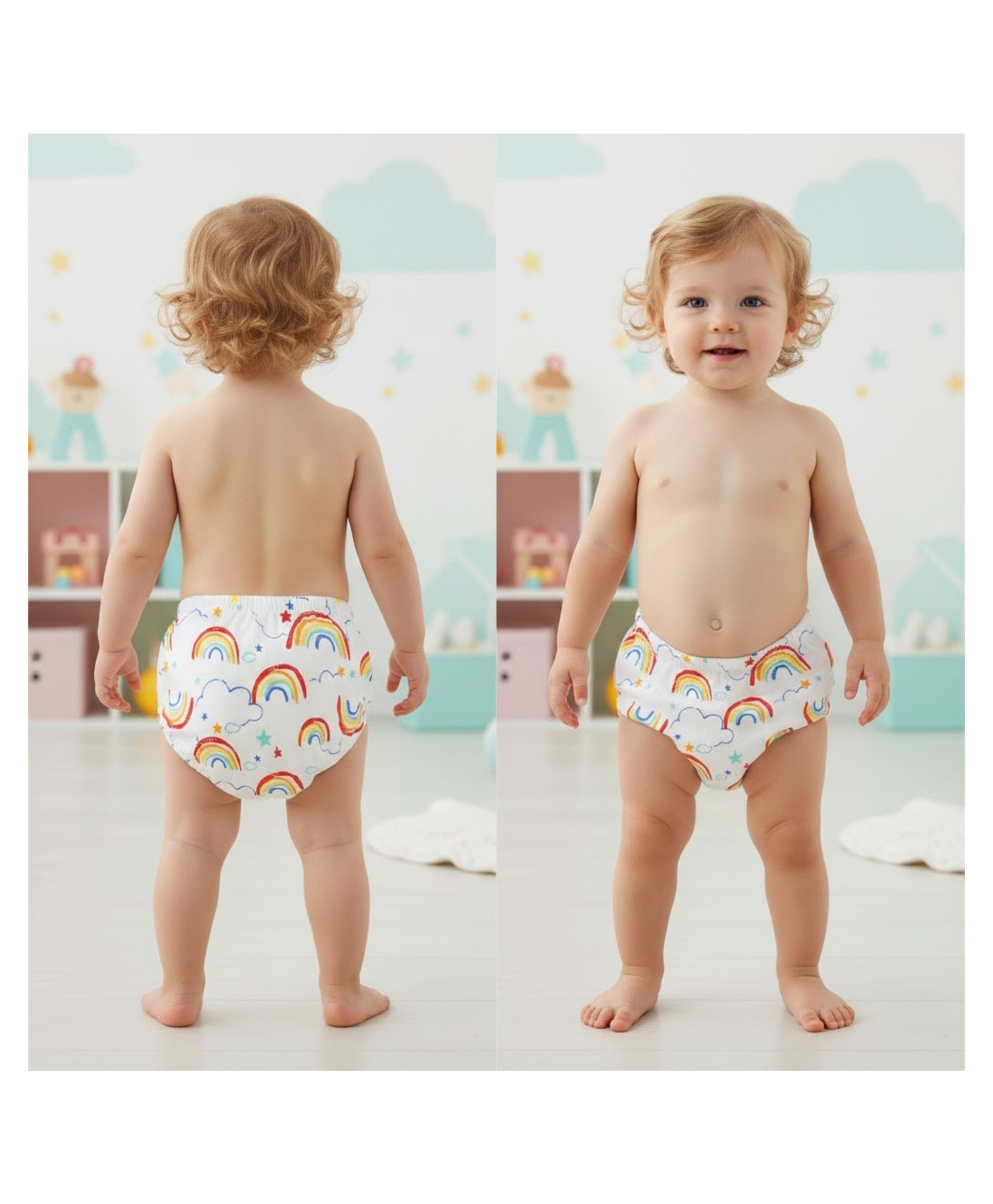 Bembika Babies Cotton Potty Training Pant Rainbow  Printed Large Size - Multicolor-picture-23