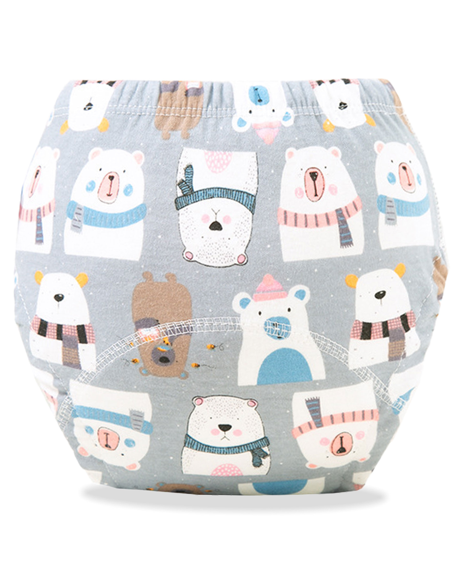 Bembika Babies Cotton Potty Training Pants, Scarf Bear  Printed Medium Size - Multicolor-image-5
