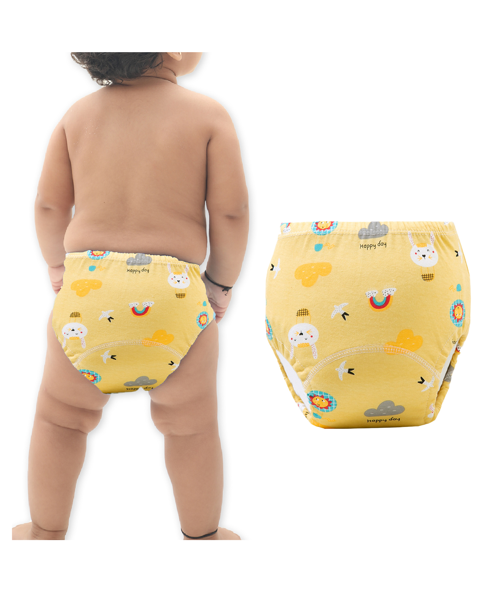 Bembika Babies Cotton Potty Training Pants Kitty Print Large - Yellow-image-43