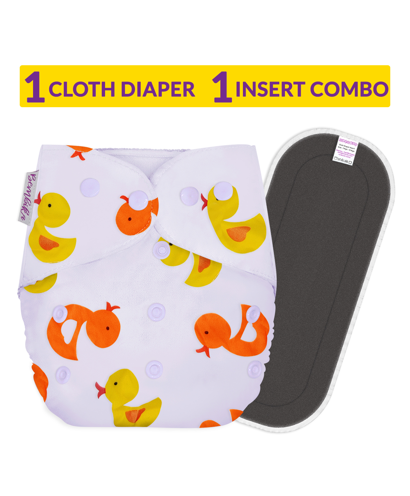 Bembika Reusable Cloth Diaper With Insert  Yellow-picture-16