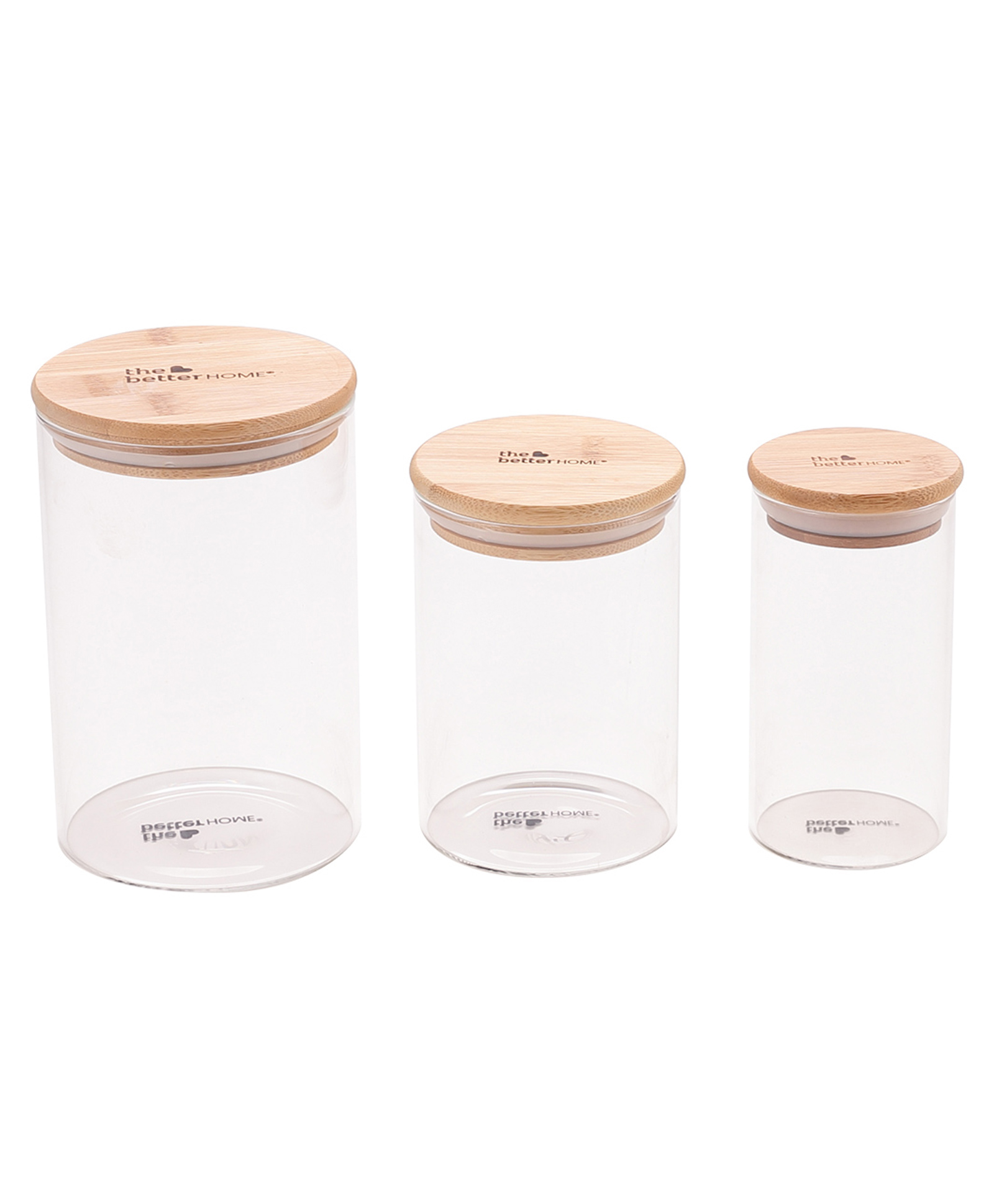 The Better Home Borosilicate Glass Jars White Brown Pack of 3 - 600 ml 300 ml 100 ml-picture-35