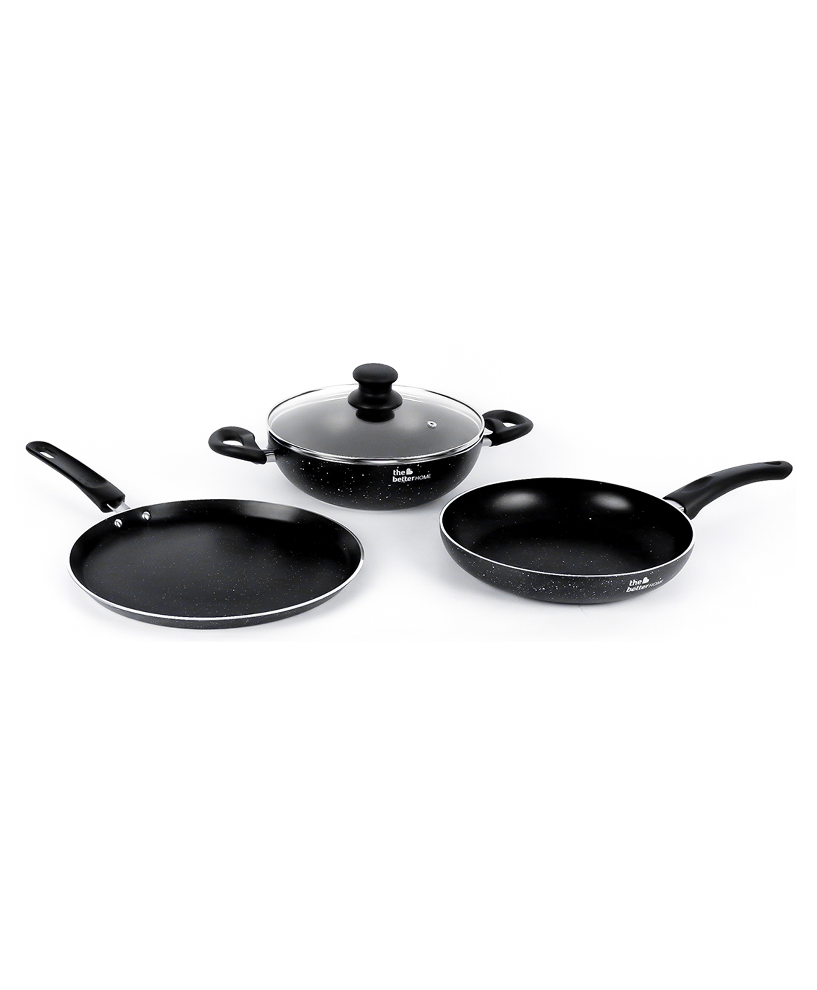 The Better Home Non Stick Induction Cookware Set Pack of 3 - Black-image-5