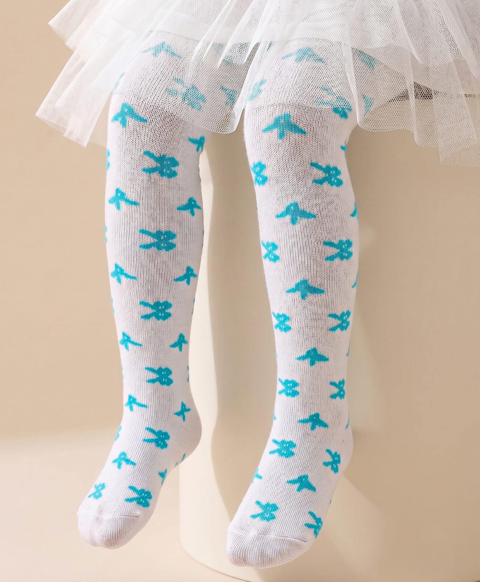 cute walk by babyhug Cutewalk by Babyhug Anti Bacterial Footed Tights Bow Design - White-picture-11