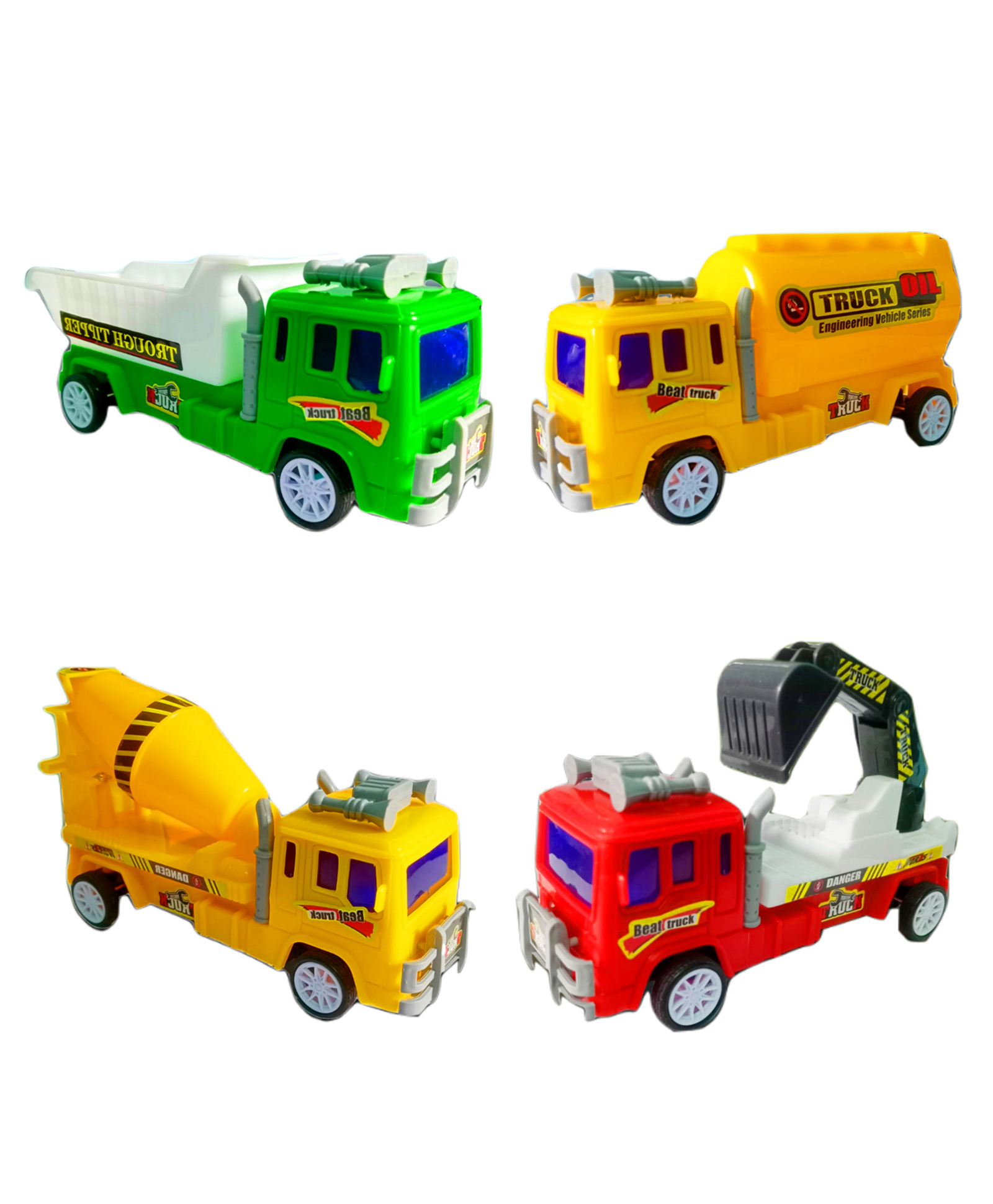 Vparents Construction Toys Set  With Cement Mixer Tipper Bull Dozer Oil Tanker  Toys Friction Powered Push And Go Toy Cars Trucks Vehicles - Colour May Vary-picture-12