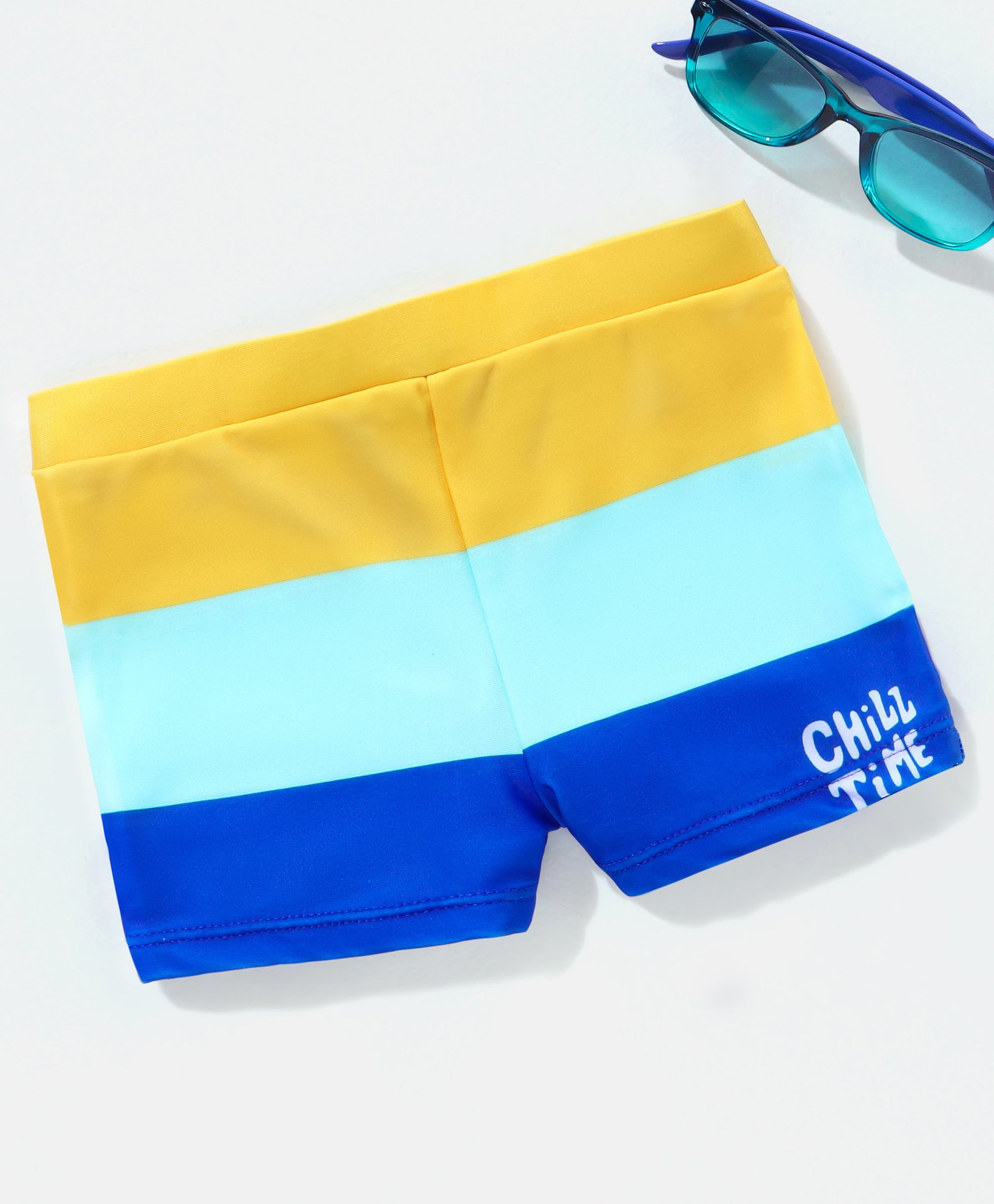 Babyhug Swimming Trunk Colour Block - Blue & Yellow-image-31