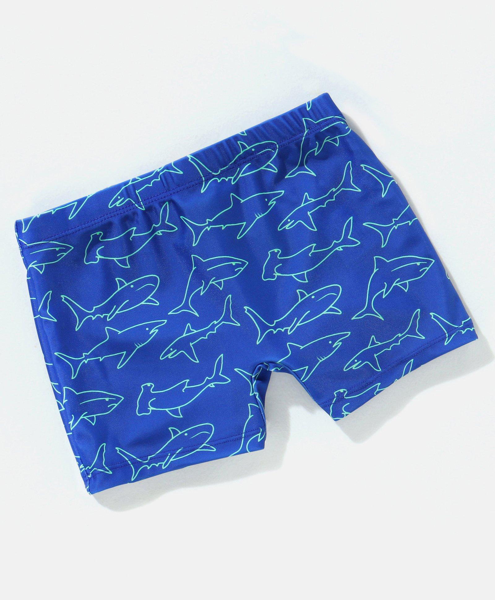 Babyhug Swimming Trunk Shark Print - Navy Blue-image-15