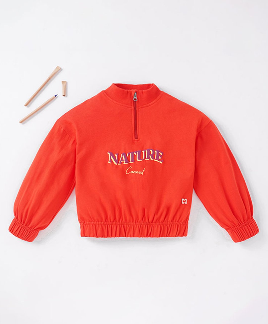Ed-a-Mamma Sustainable Cotton Full Sleeves Text Printed Sweatshirt - Orange-picture-39