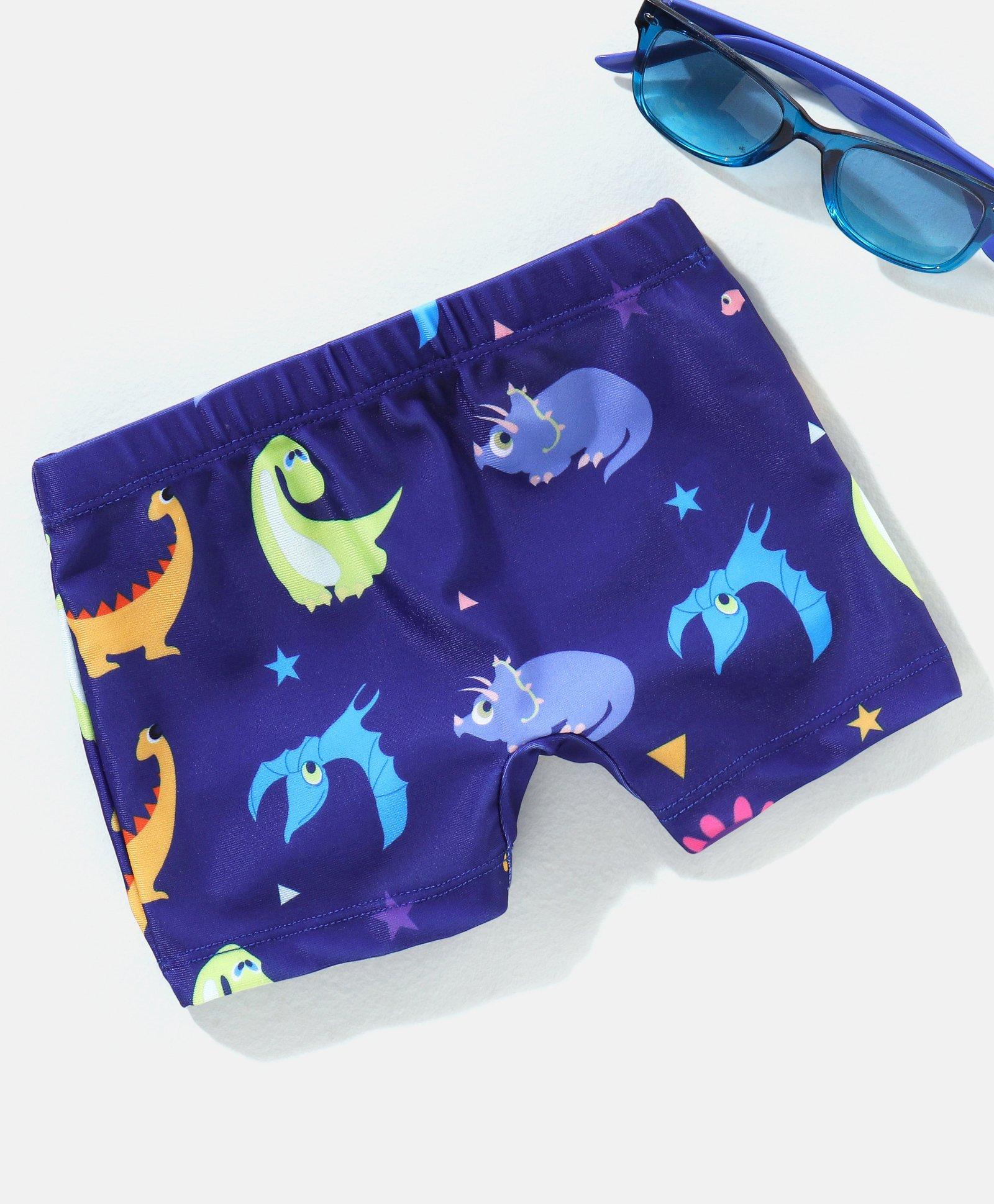 Babyhug Swimming Trunk Dino Print - Blue-image-14