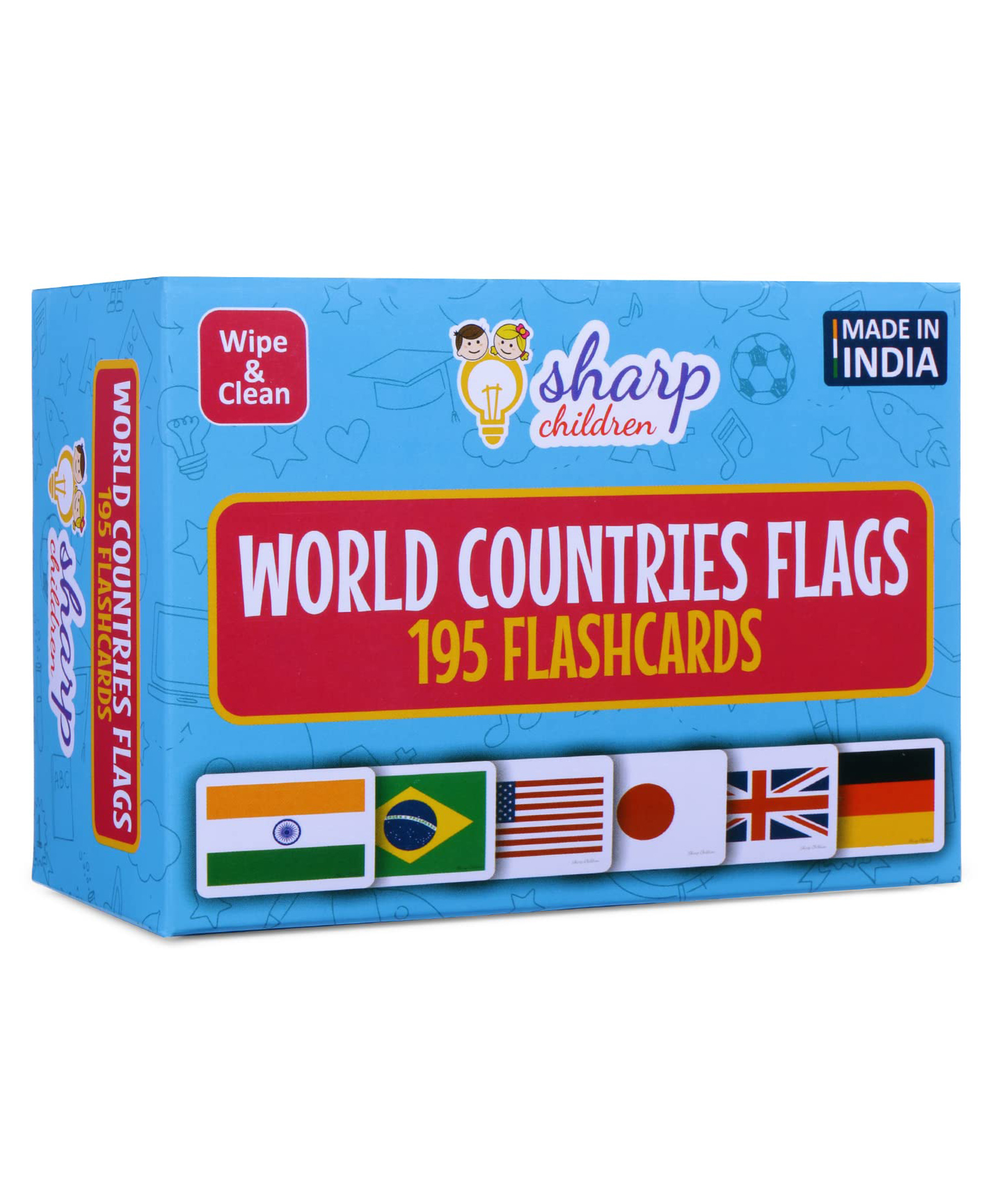 Sharp Children World Country Flags Flash Cards Best Gift for Kids  195 FlashCards-image-5
