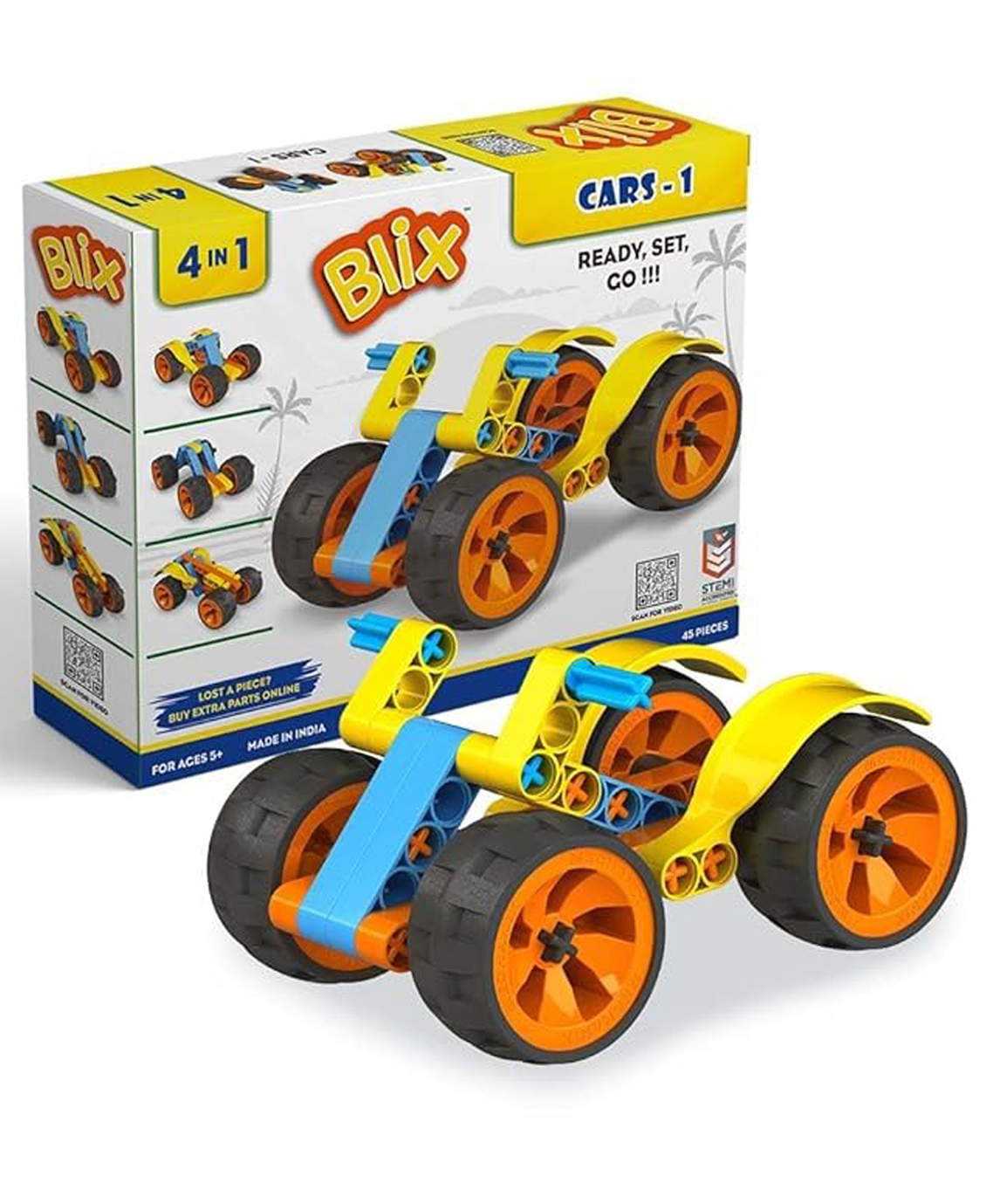 Zephyr Blix Cars 1 Construction Set Multicolor - 45 Pieces-image-38