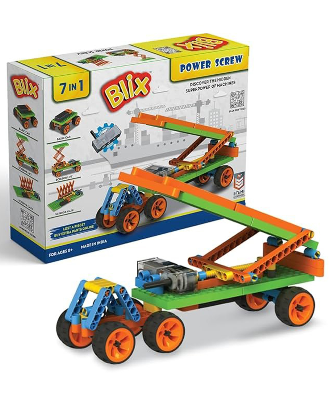 Zephyr Blix Power Screw Construction Set Multicolor - 186 Pieces-picture-13