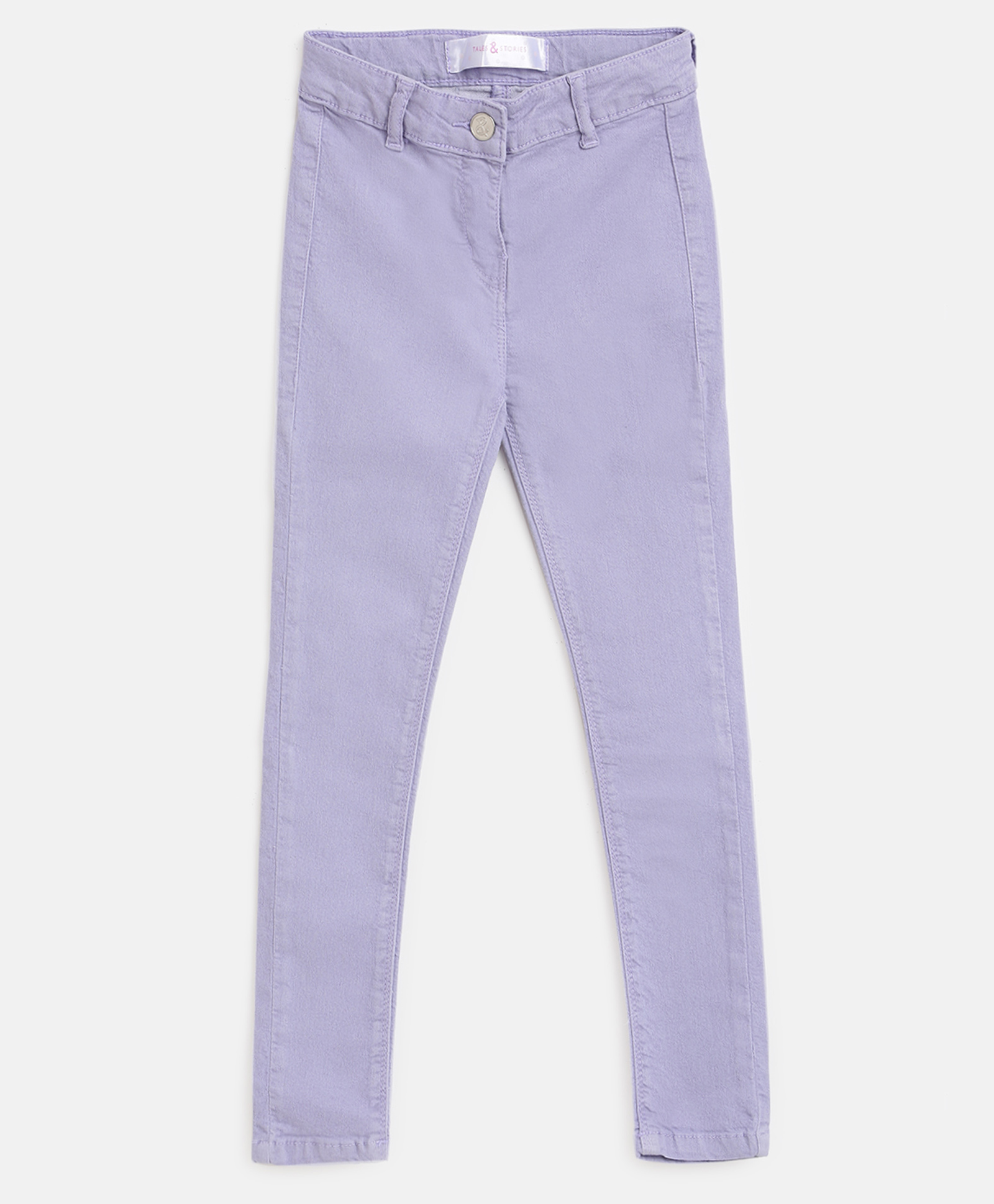 Tales & Stories Slim Fit Solid Button Down Trouser - Purple-image-23