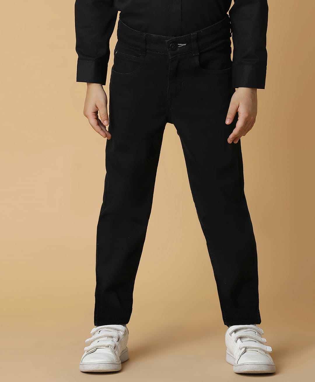 Tales & Stories Solid Button Down Slim Fit Jeans - Black-image-20