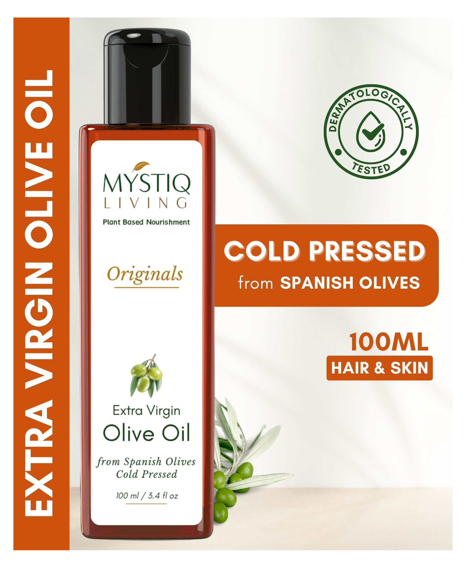 Mystiq Living Extra Virgin Olive Oil Baby Massage Oil Pure Cold Pressed Face Skin & Hair Oil for Baby and Kids- 100 ml-image-37