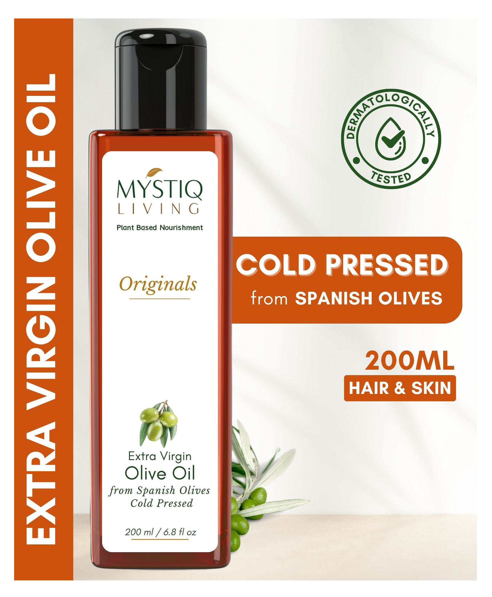 Mystiq Living Extra Virgin Olive Oil Baby Massage Oil Pure Cold Pressed Face Skin & Hair Oil for Baby and Kids- 200 ml-image-39