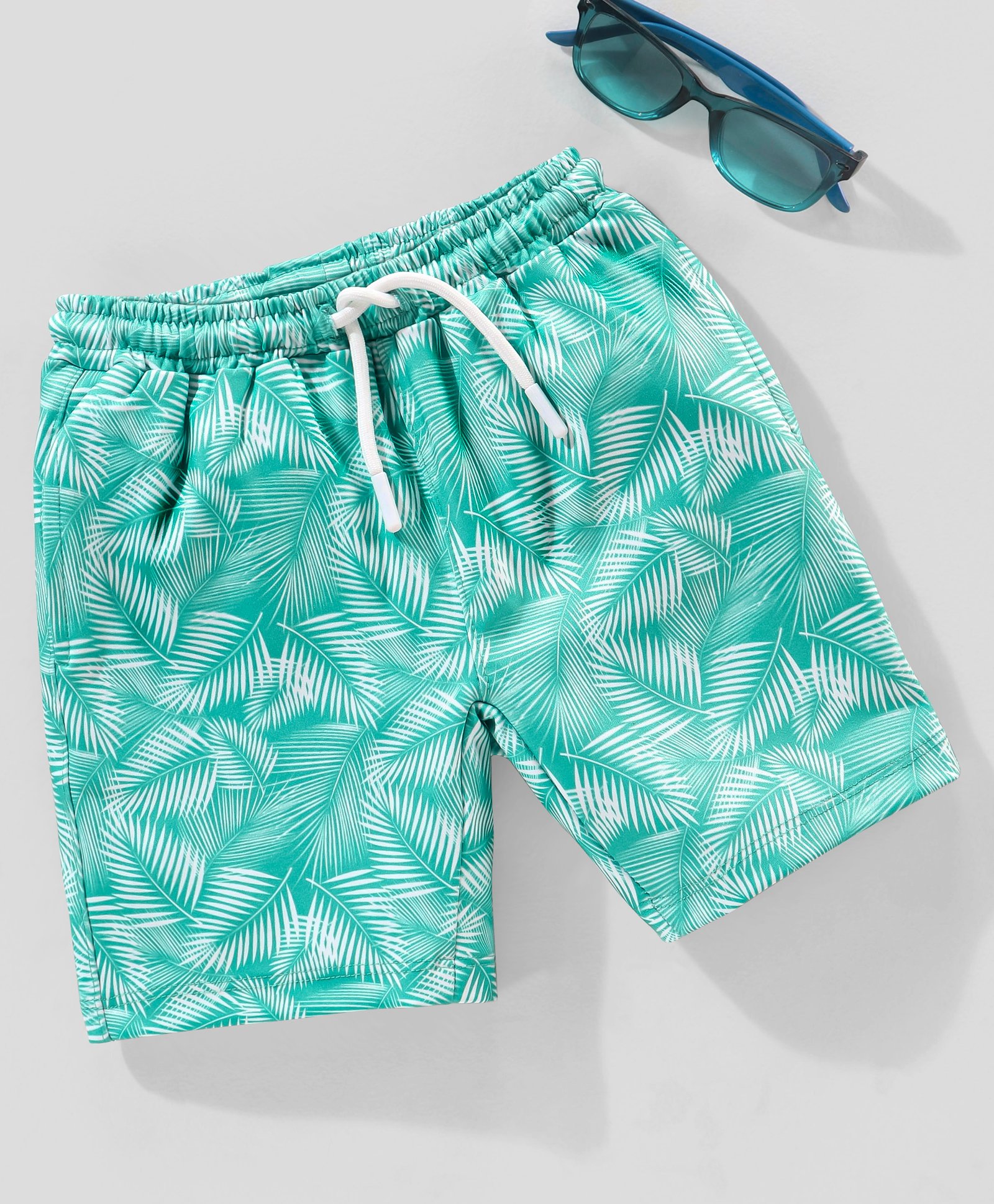 Babyhug Swimming Trunk Tropical Print - Sea Blue-picture-23
