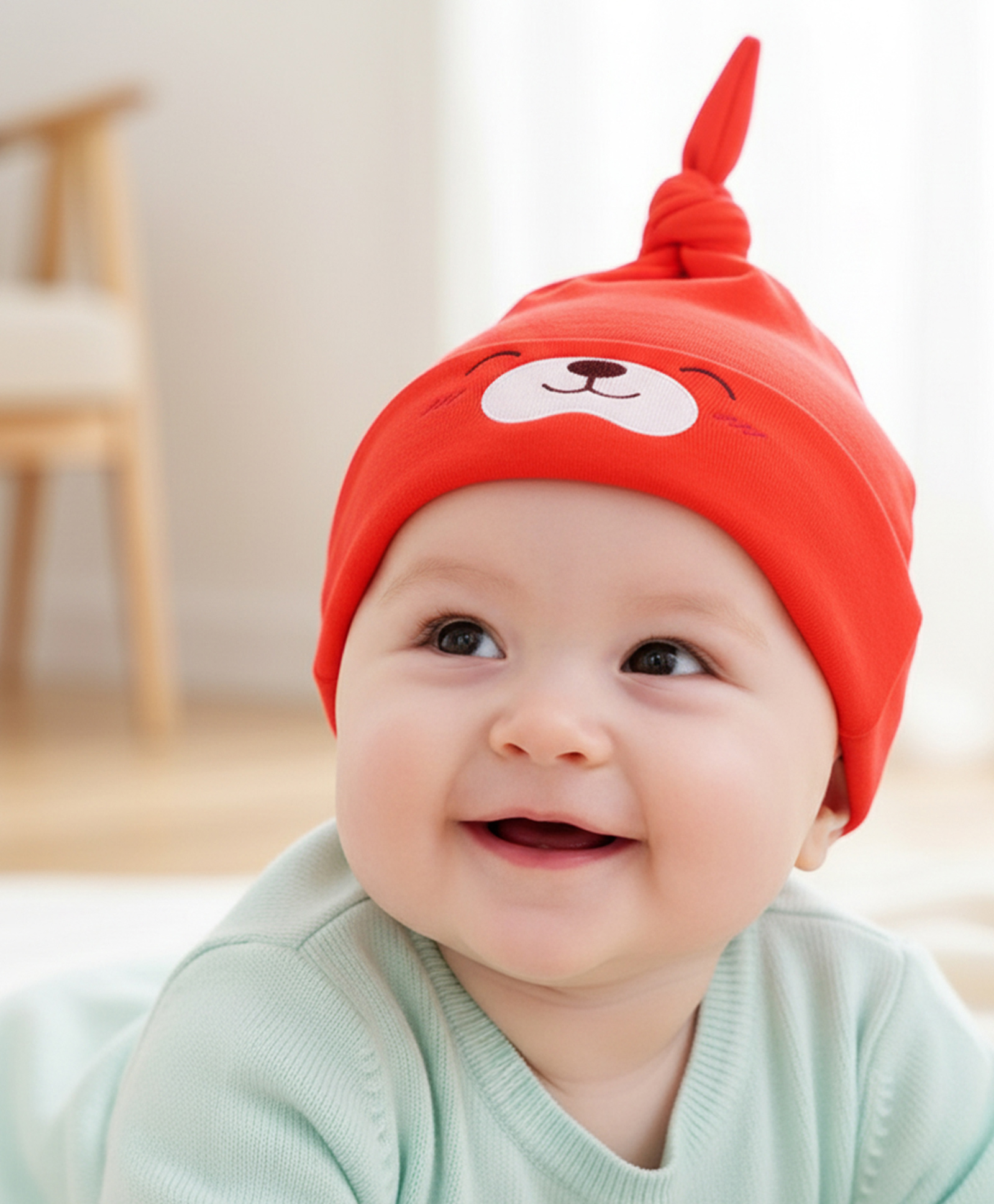 SYGAPuppy Long Tailed Design Baby Sleep Cap - Red-image-5