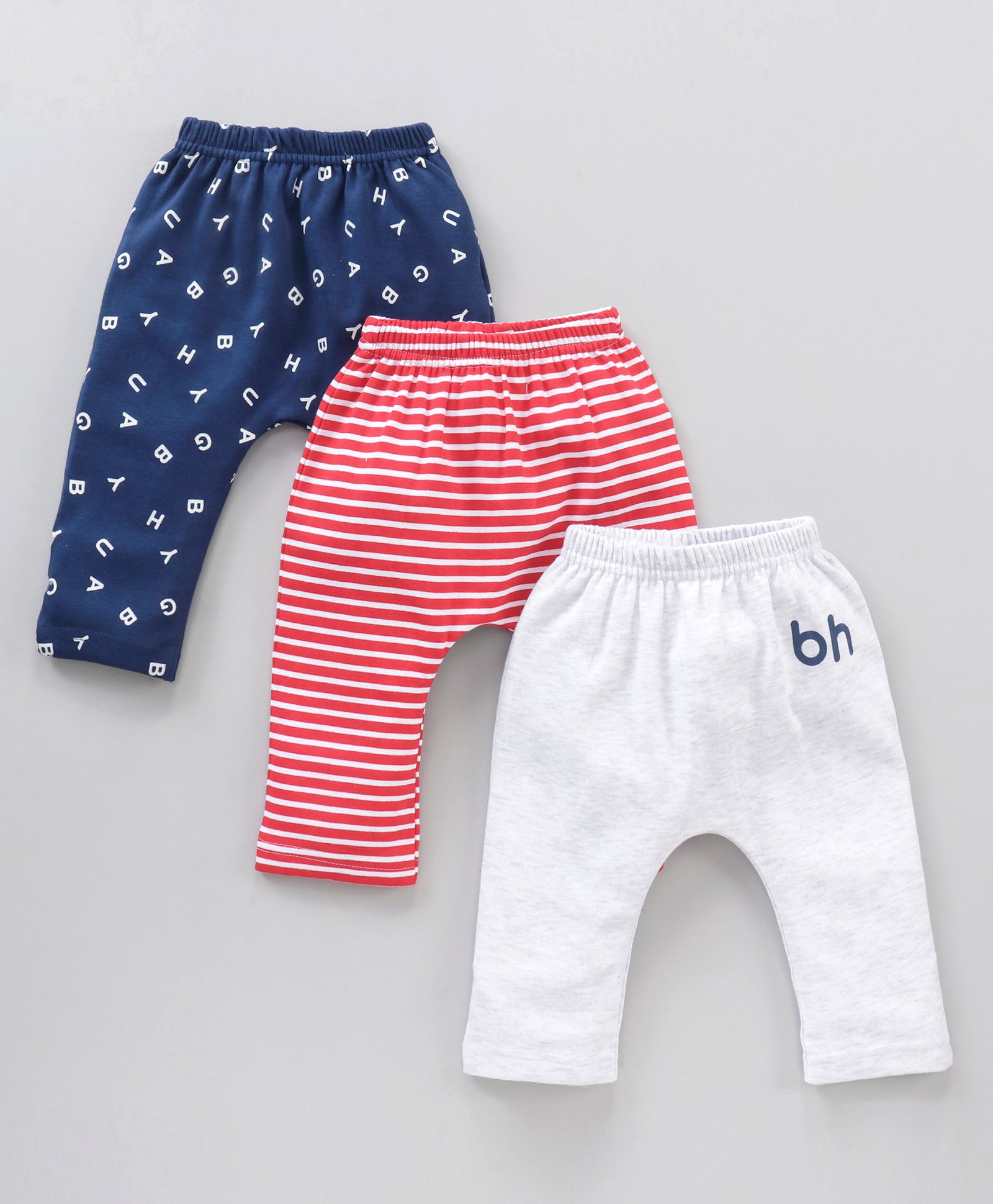 Babyhug Cotton Knit Full Length Striped - Blue Red-image-16