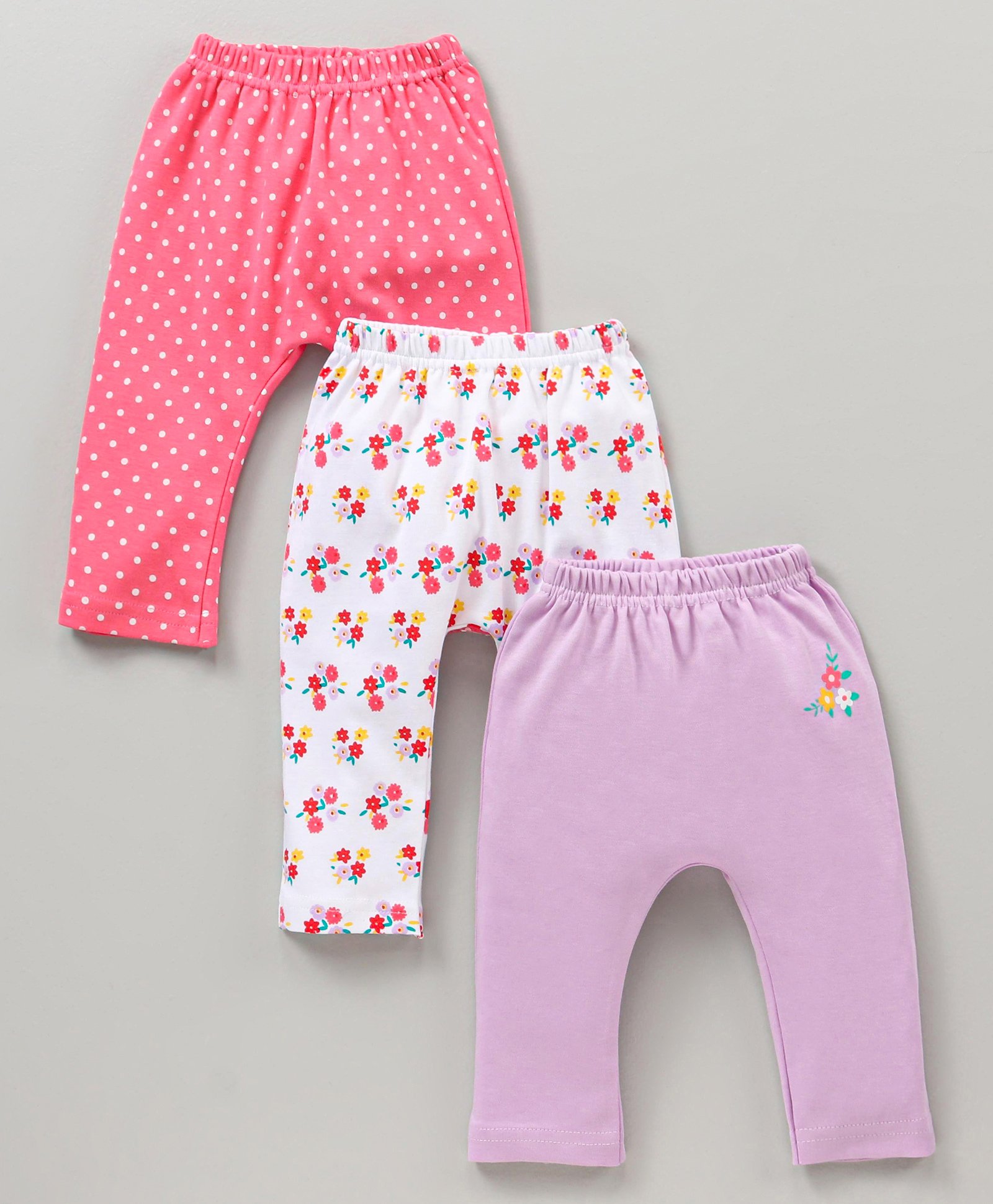 Babyhug Full Length Diaper Pants Multiprint Pack of 3 - Multicolor-image-44