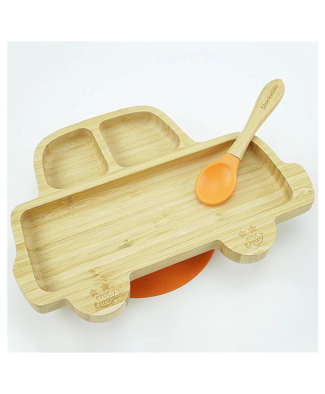 Starkiddo Rider Bamboo Suction Plate and Learning Weaning Set - Orange-picture-28