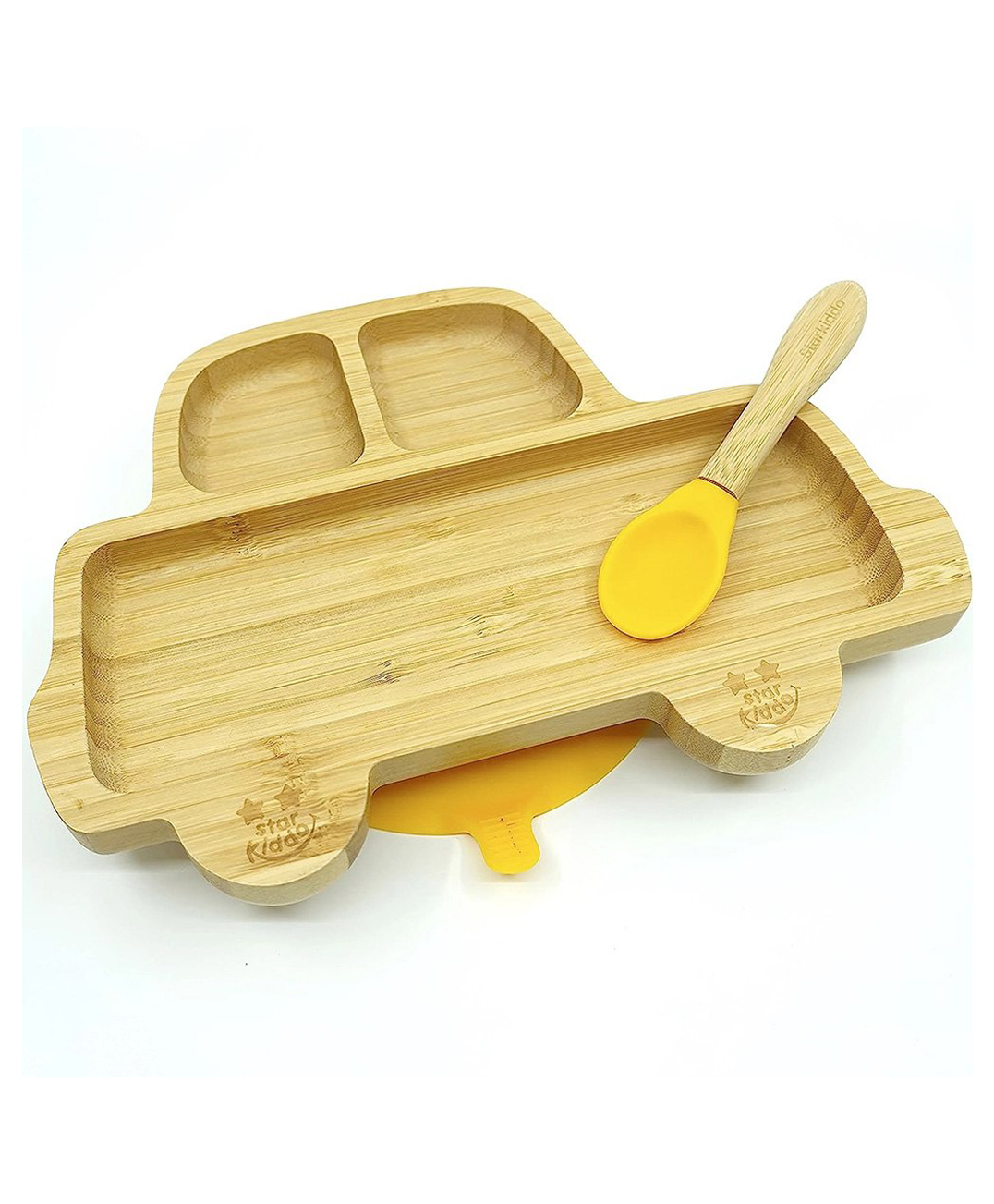 Starkiddo Rider Bamboo Suction Plate and Learning Weaning Set - Yellow-picture-17