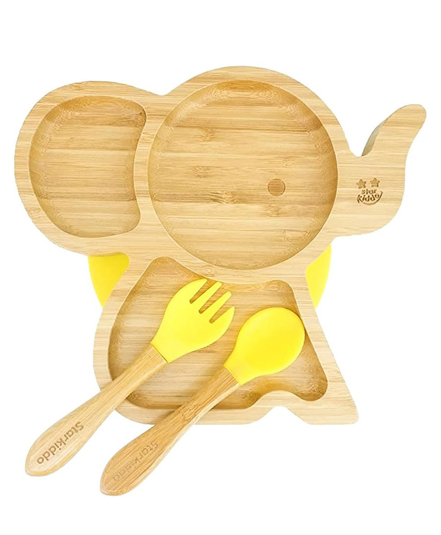 Starkiddo Tusker Bamboo Suction Plate and Learning Weaning Set - Yellow-picture-18